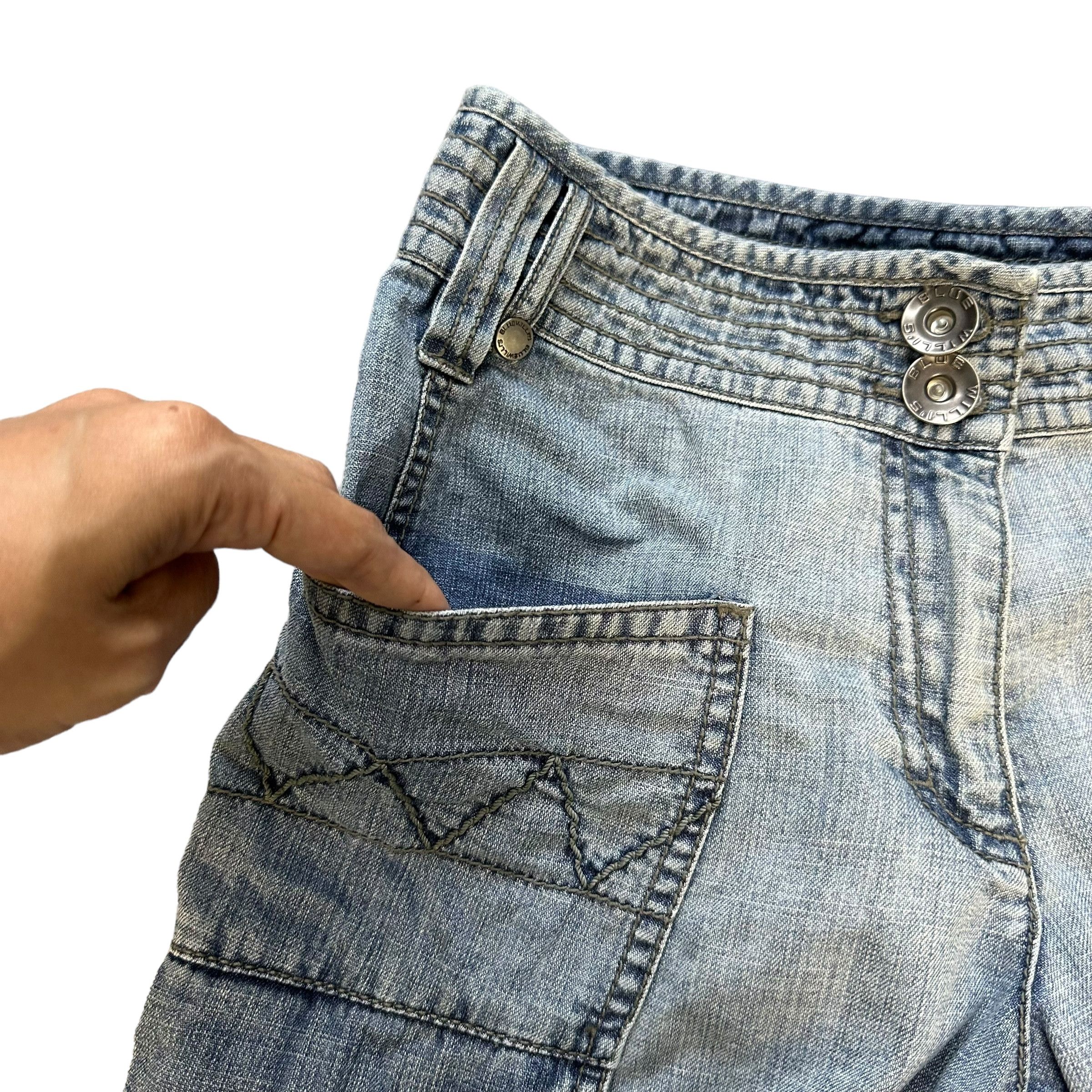 Vintage Blue Willi's Denmark Washed Cargo Jean Pant #A32-0734 Size 29" - 3 Thumbnail