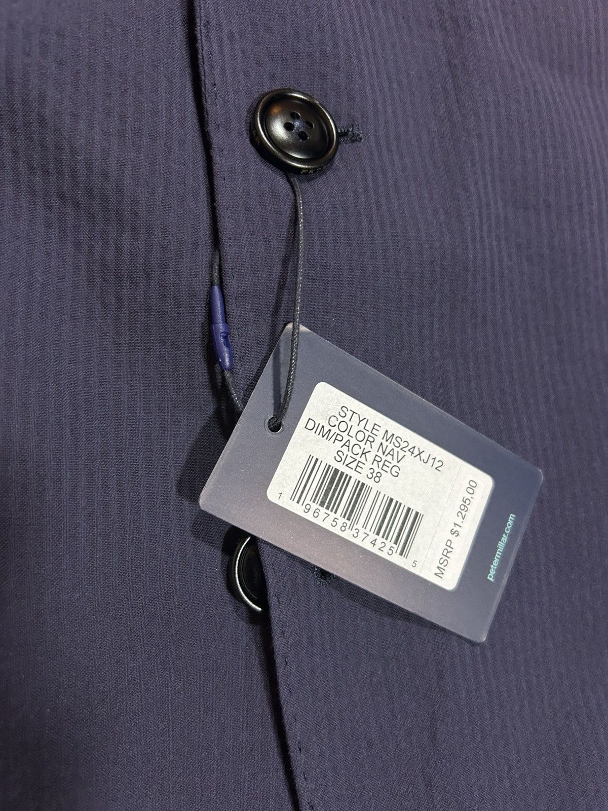 Peter Millar Peter Millar Navy Blue Sterling Seersucker Sport Coat Blazer Size 38R - 3 Thumbnail