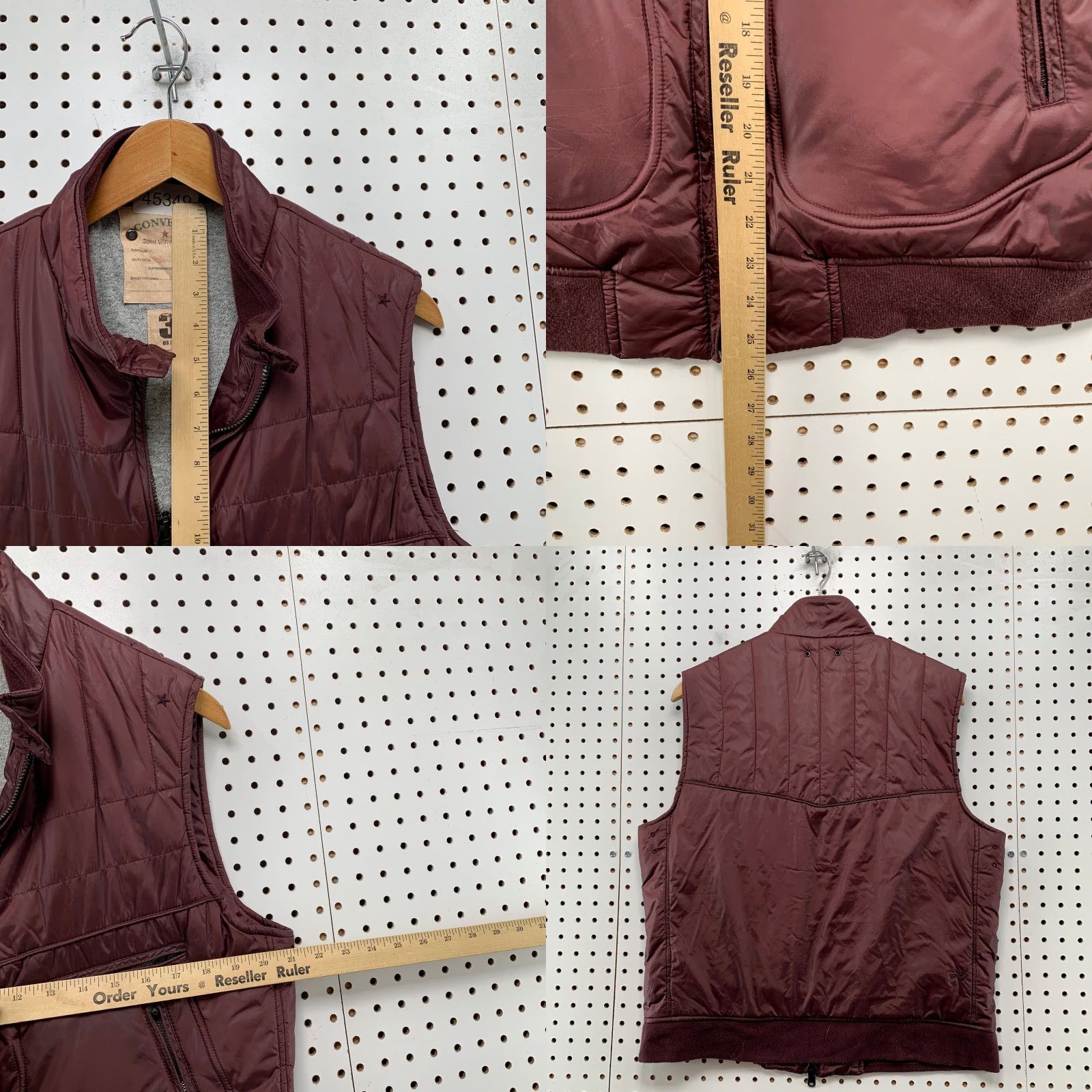 John Varvatos VINTAGE John Varvatos Converse Vest Mens L Maroon Sleeveless Insulated Size US L / EU 52-54 / 3 - 8 Thumbnail