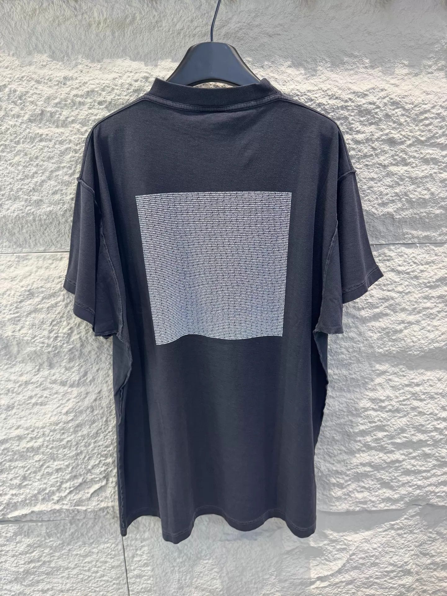 Balenciaga Balenciaga 24ss IO Box Mosaic Distressed Text Black Tee S1 Size US S / EU 44-46 / 1 - 4 Thumbnail