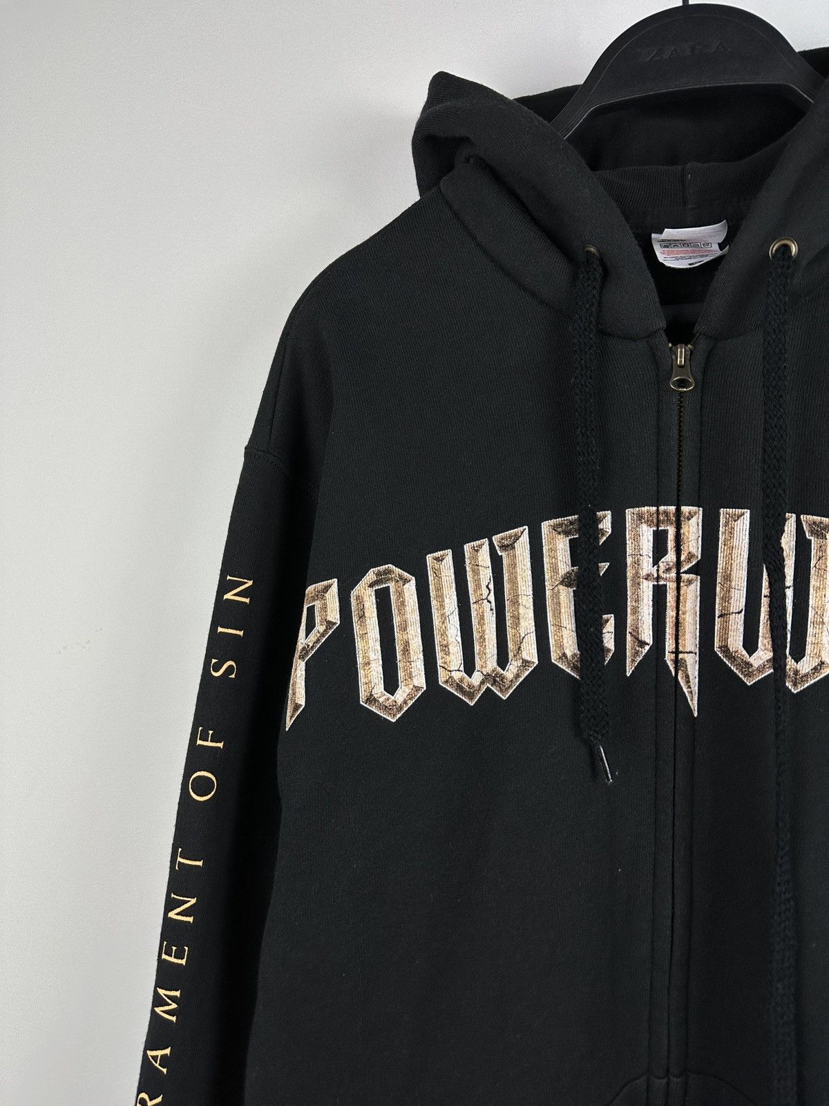 Band Tees × Vintage “THE SACRAMENT OF SIN” POWERWOLF Metal Band Zip Hoodie Y2K Size US M / EU 48-50 / 2 - 9 Thumbnail