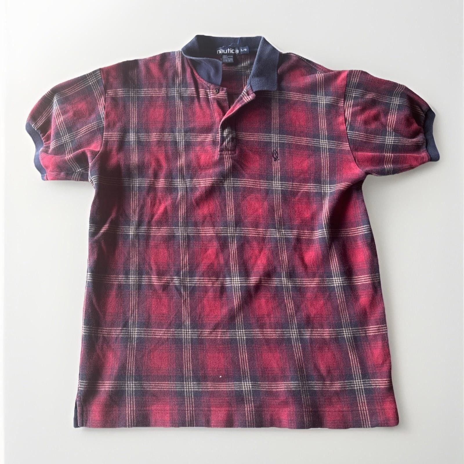 Nautica Vintage Nautica Shirt Mens L Navy Blue Red Plaid Button Down Size US L / EU 52-54 / 3 - 1 Thumbnail