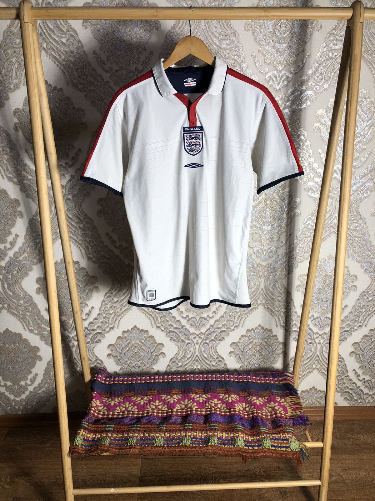 Umbro × Vintage VERY RARE UMBRO ENGLAND RETRO SOCCER JERSEY BLOKECORE 90s Size US M / EU 48-50 / 2 - 1 Thumbnail