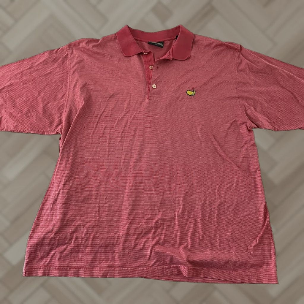 Vintage Master's Clubhouse Collection Striped Short Sleeve Golf Polo Shirt Men's XL Pink Size US XL / EU 56 / 4 - 1 Thumbnail