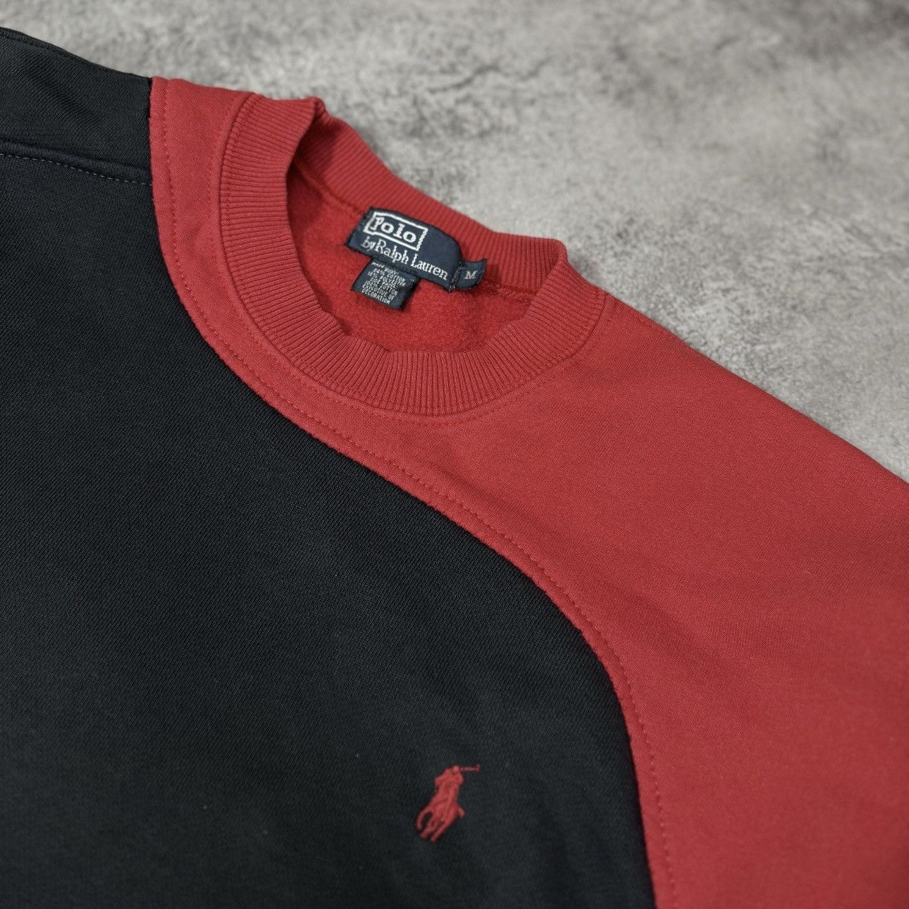 Other Reworked Ralph Lauren Colorblock Sweatshirt – Red / Black Size US M / EU 48-50 / 2 - 2 Thumbnail