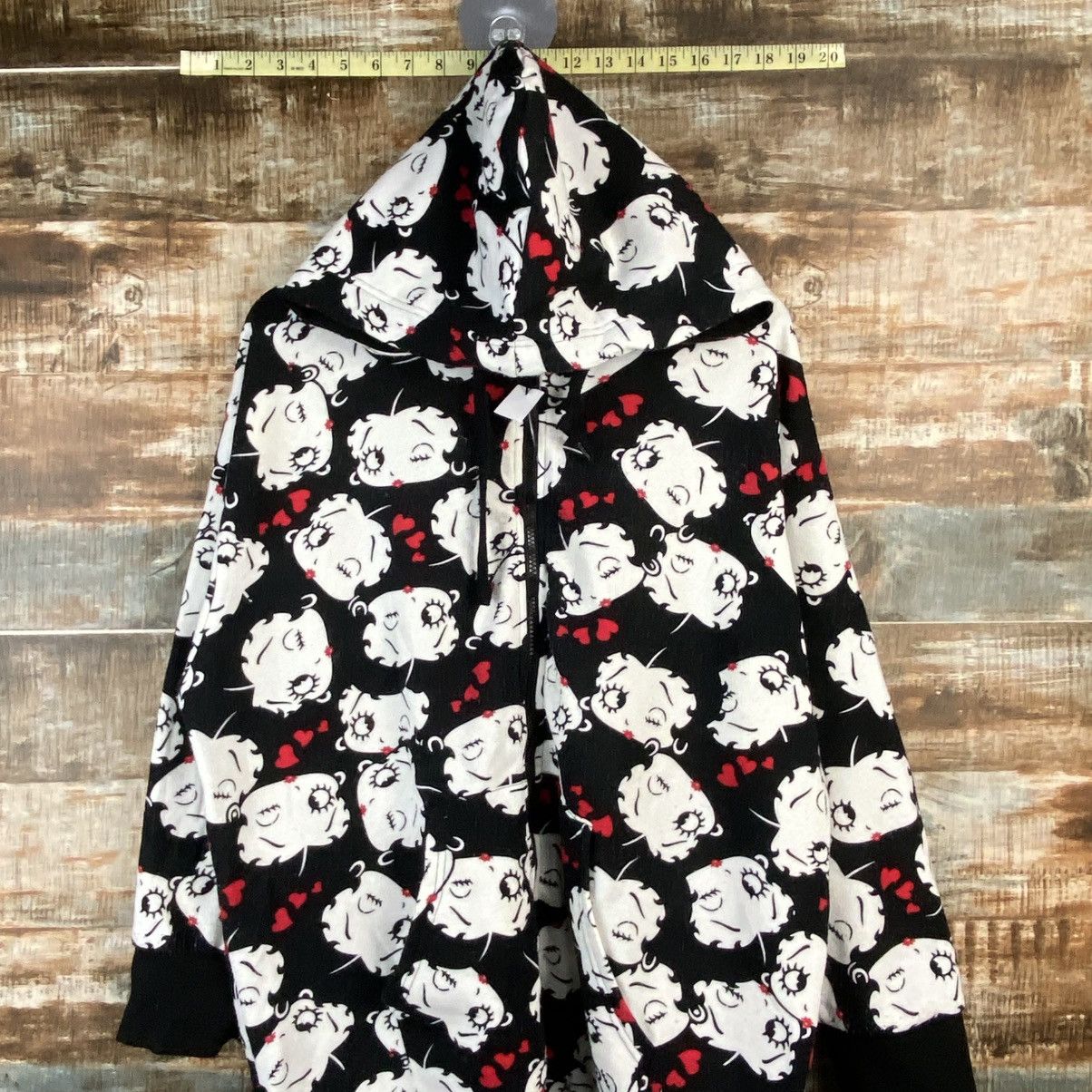 Japanese Brand DL Betty Boop full print Black Hoodie #C863 Size US XL / EU 56 / 4 - 2 Thumbnail