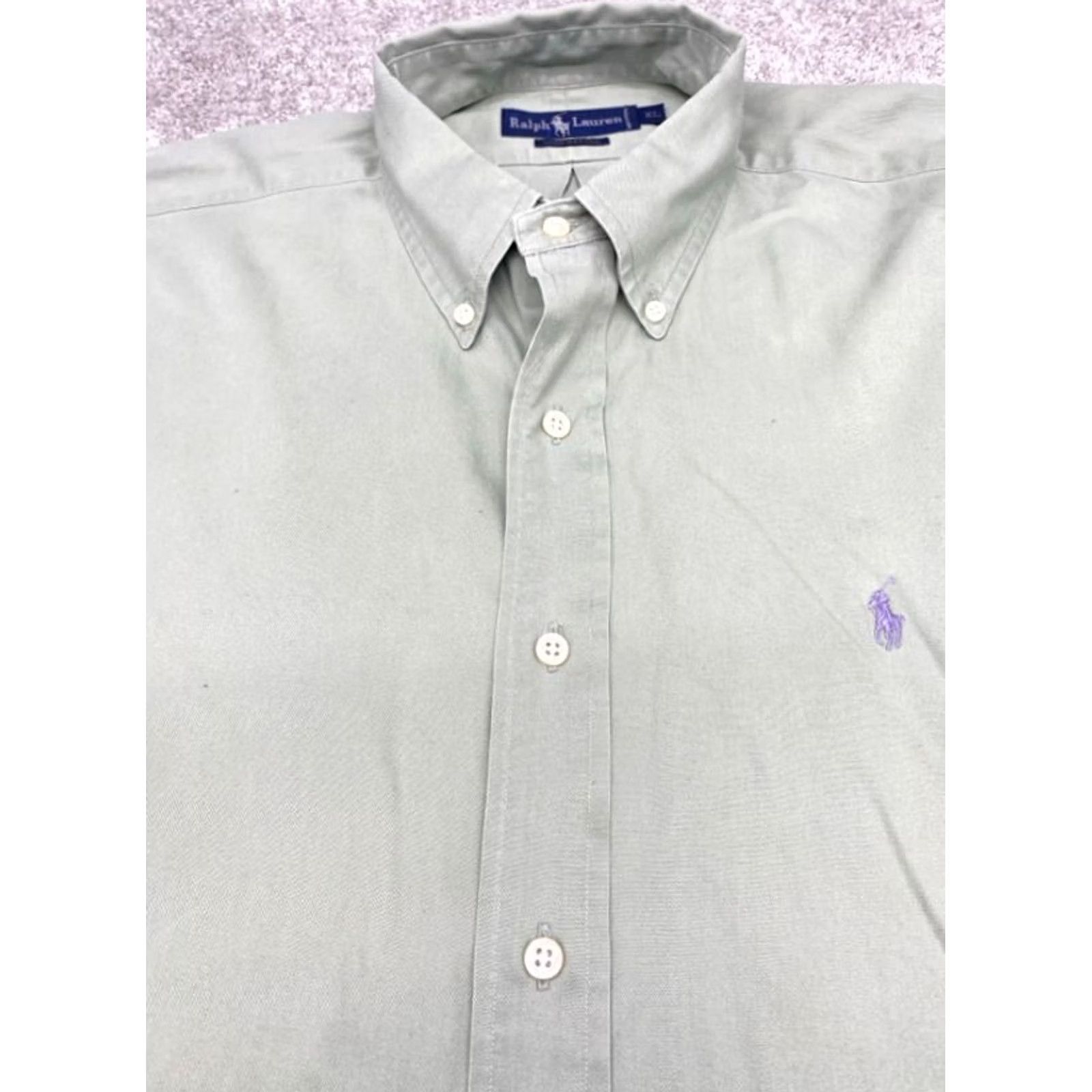 Ralph Lauren Ralph Lauren Shirt Men XL Green Long Sleeve Button-Down 100% Cotton Dress Shirt Size US XL / EU 56 / 4 - 4 Thumbnail