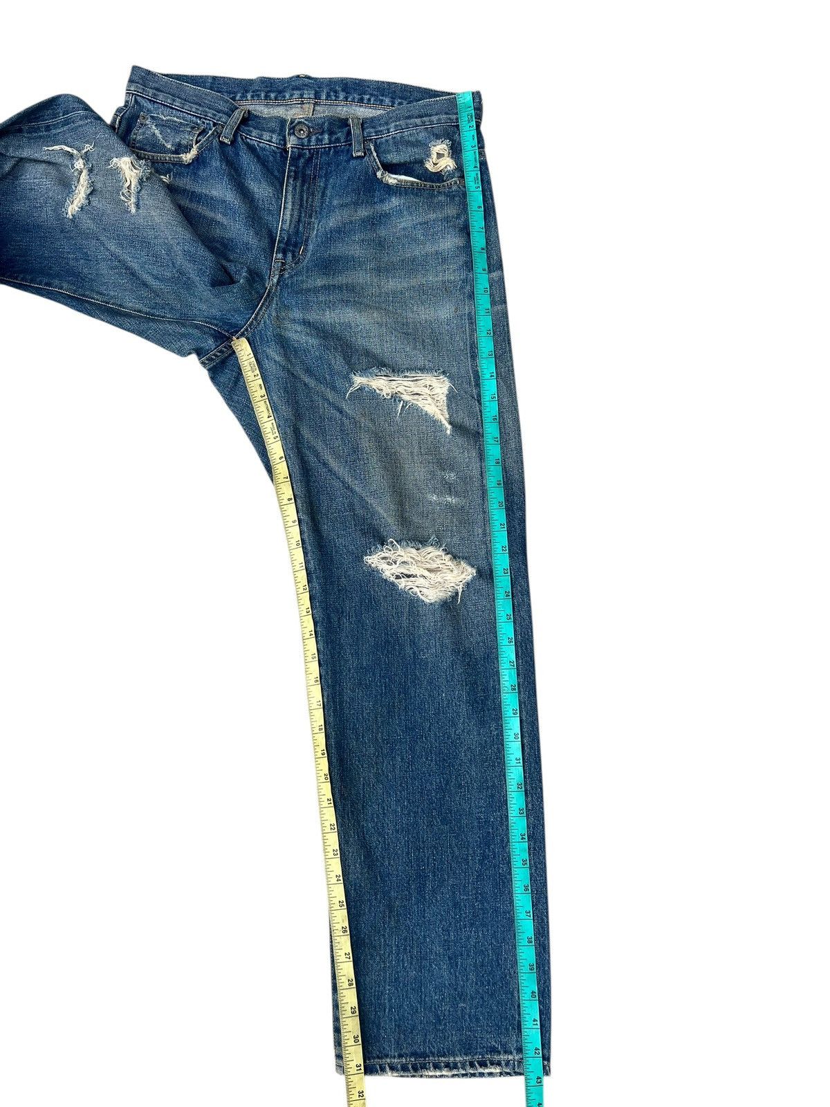 WHIZ LIMITED Whiz Limited Japan Ripped Distress Denim Selvedge Jeans Size US 32 / EU 48 - 6 Thumbnail