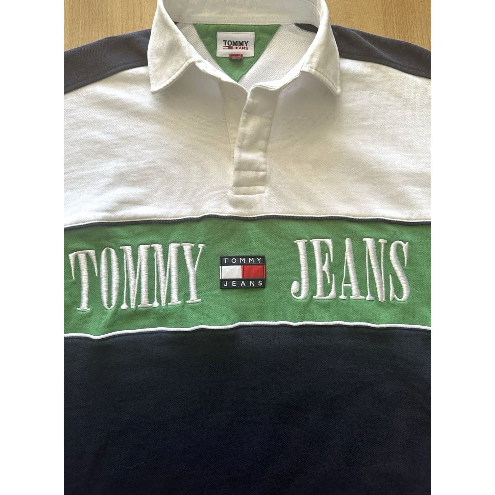 Tommy Hilfiger Tommy Jeans Mens Polo Rugby in Blue White Colorblock Shirt XS? Wait Size US S / EU 44-46 / 1 - 2 Thumbnail