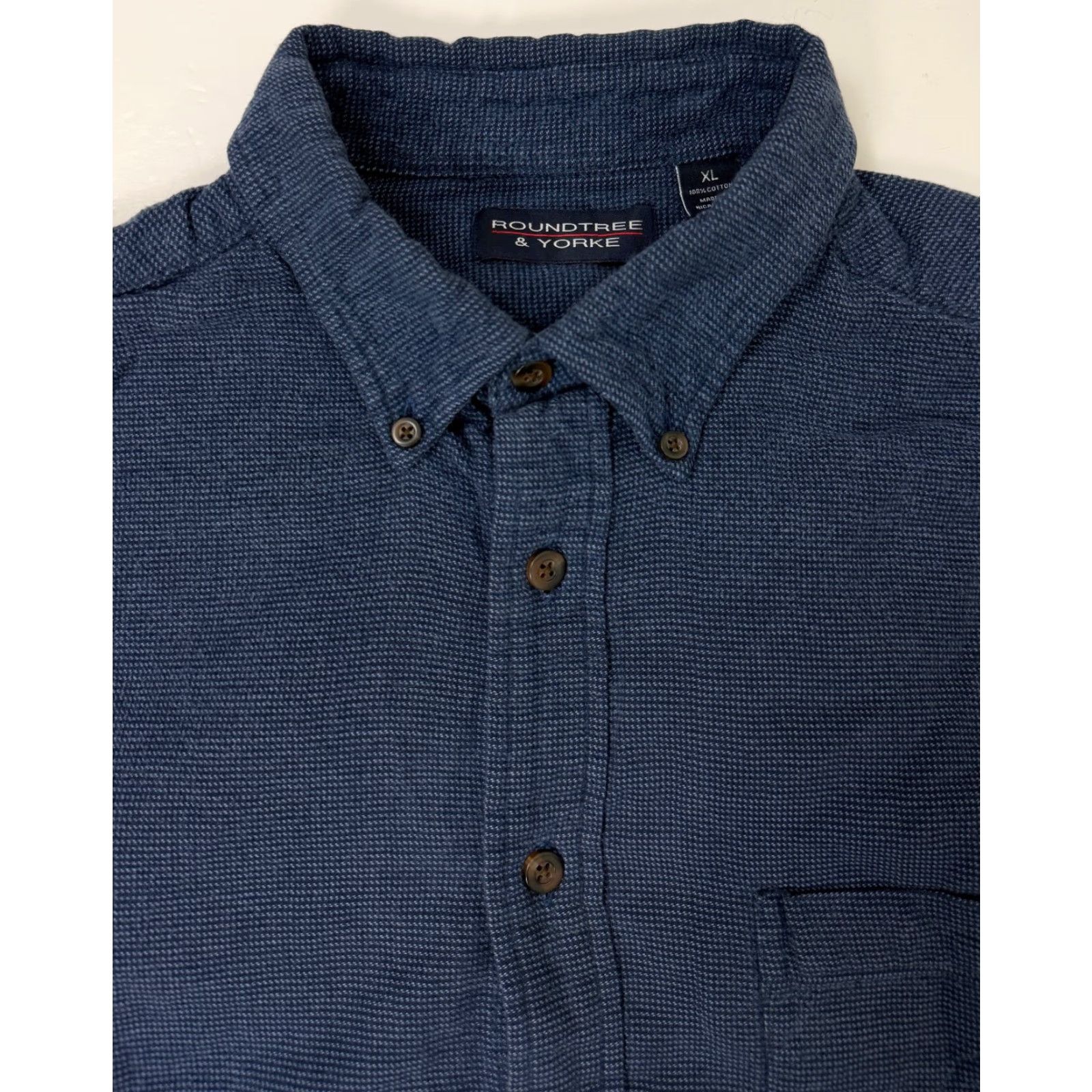 Roundtree & Yorke VINTAGE Roundtree & Yorke Flannel Shirt Men XL Blue Cotton Midweight Check Button-Up Shirts Mens XL Flannel Vintage Y2K Outdoor Preppy Size US XL / EU 56 / 4 - 7 Thumbnail