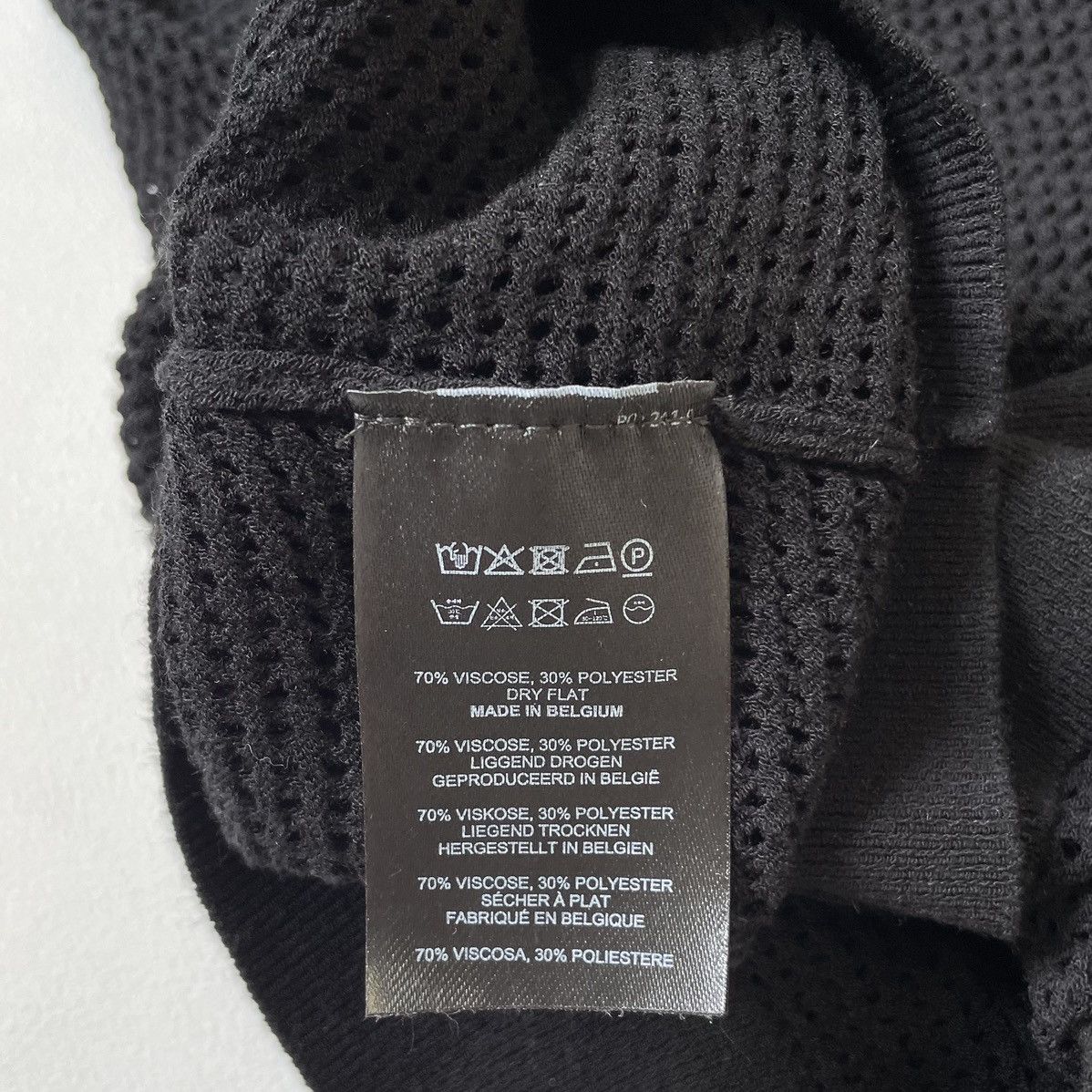 Dries Van Noten Black Tech Mesh Knit Sweater Size US L / EU 52-54 / 3 - 11 Thumbnail