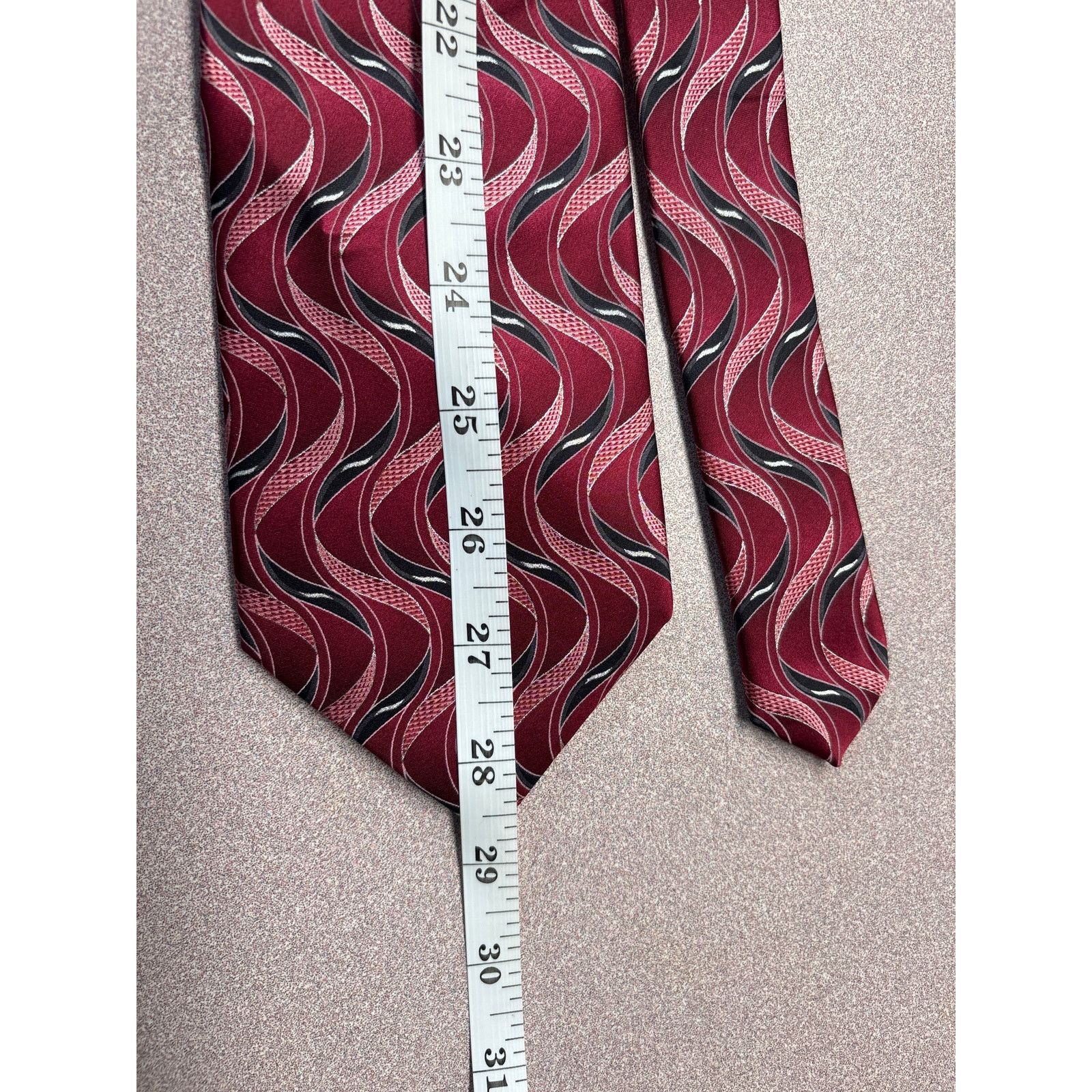Other Palatina Red with Black and Silver Silk Tie Size ONE SIZE - 3 Thumbnail