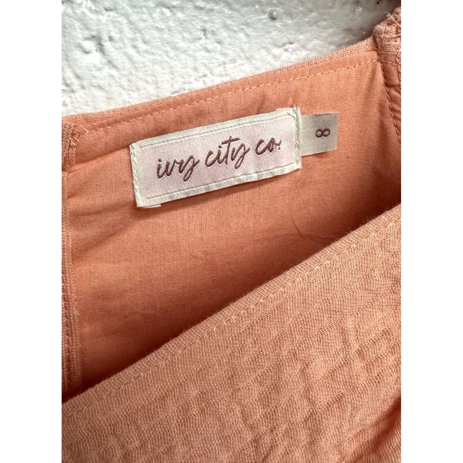 CO Ivy City Co A-Line Dress Peach Cotton Gauze Women's Size 8"} Size M / US 6-8 / IT 42-44 - 5 Thumbnail