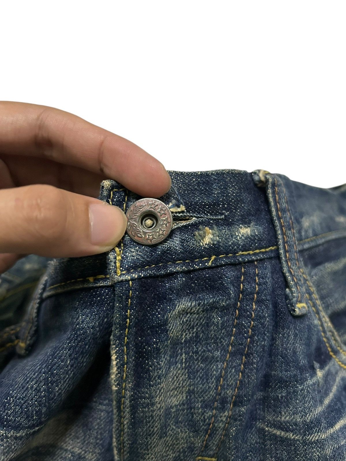 Japanese Brand × Kapital × Vintage Rusty Flare Selvedge Japanese Punk Distressed Denim Jeans Size US 32 / EU 48 - 4 Thumbnail