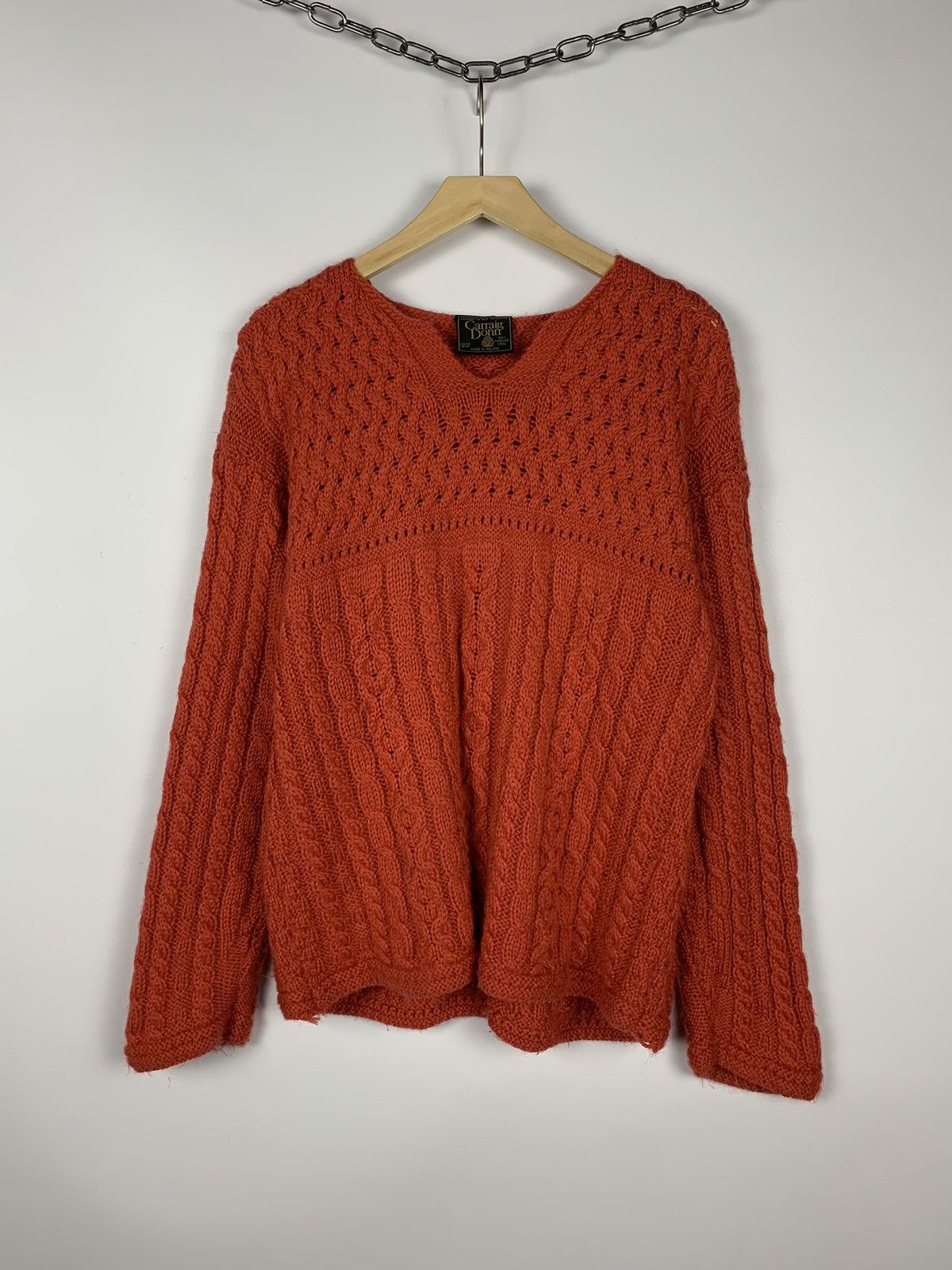 Carraig Donn Irish Carraig Donn Cable Knit Merino Wool Sweater Fisherma Size L / US 10 / IT 46 - 8 Thumbnail