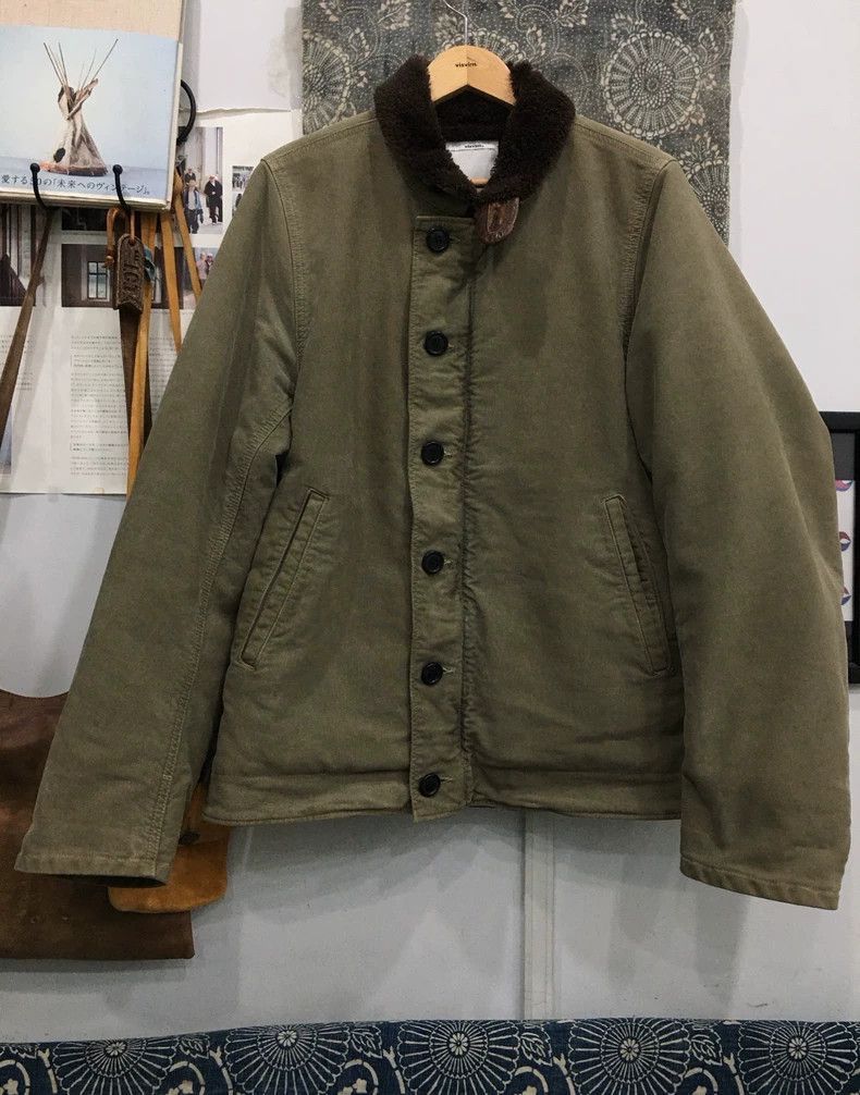 visvim DECKHAND JACKET デッキジャケットＬ Olive Visvim Men's Deckhand Jacket in Olive Visvim