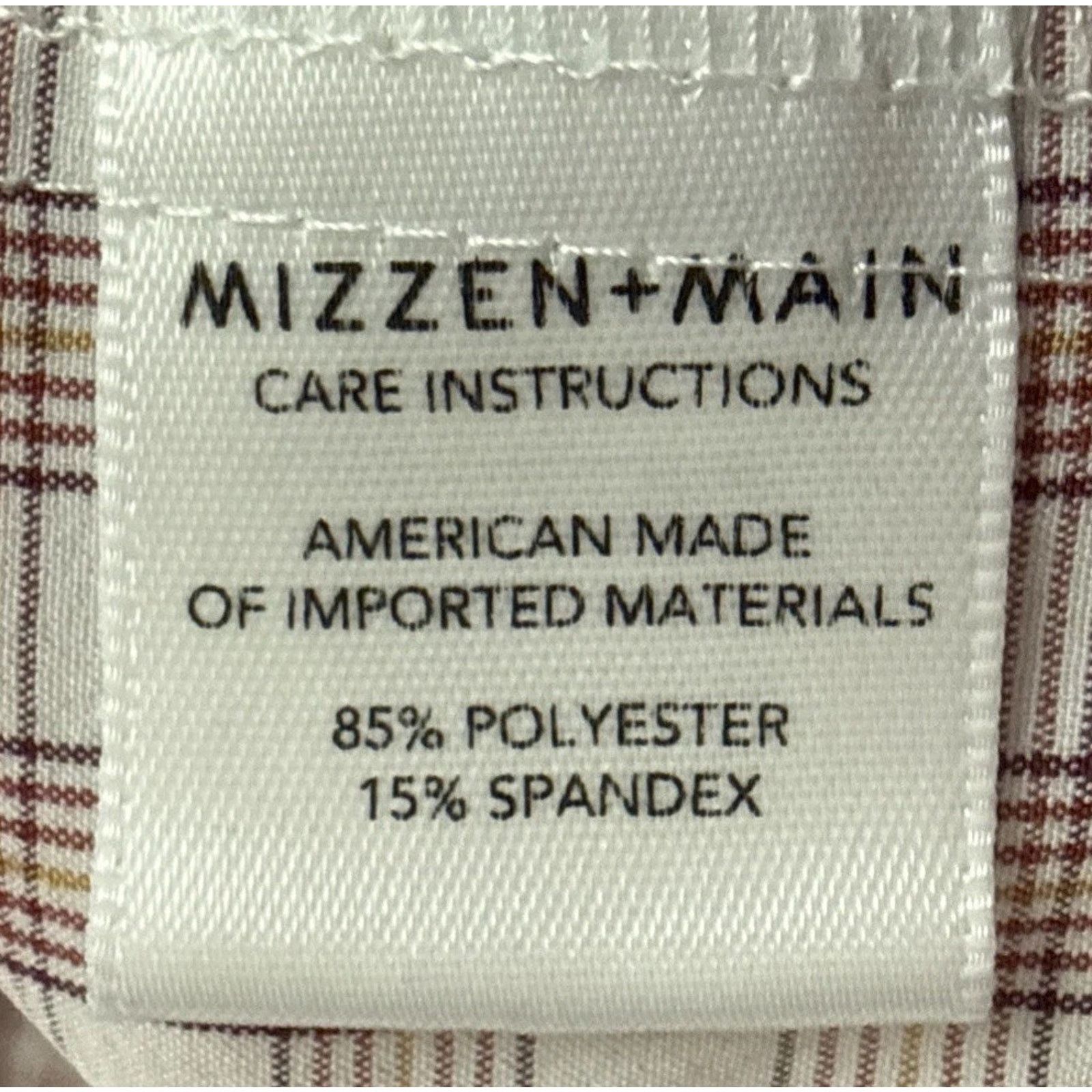 Mizzen+Main Mizzen Main Leeward Dress Shirt Mens XXL Burgundy Check Trim Size US XXL / EU 58 / 5 - 6 Thumbnail