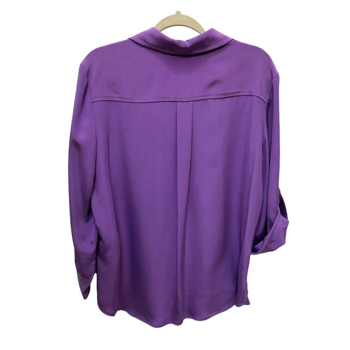 LOUBEN Louben 100% silk violet blouse Made in Canada NWT Size L / US 10 / IT 46 - 6 Thumbnail