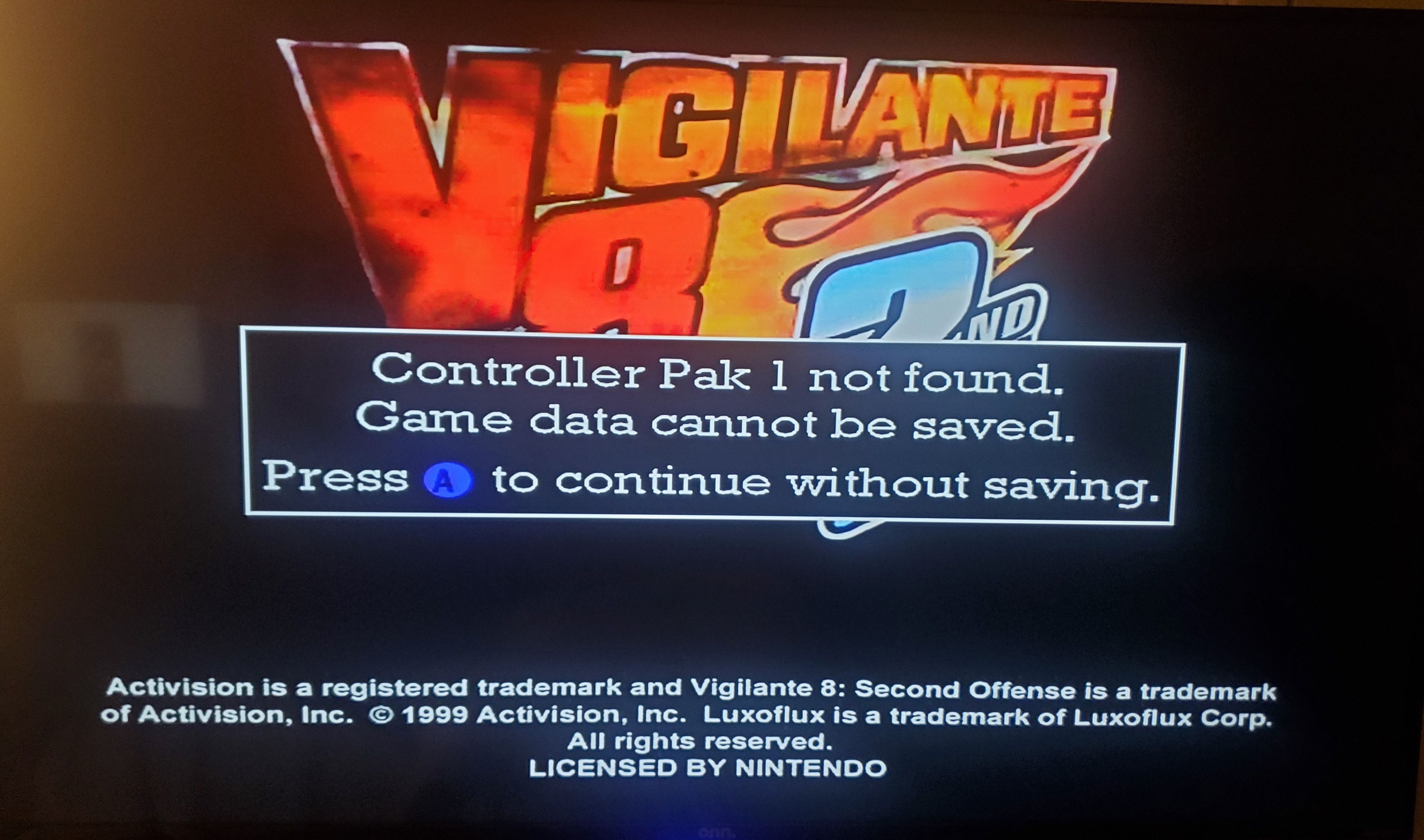 Nintendo Vigilante 8 2nd Offense N64 Nintendo 64 Video Game Cartridge Size ONE SIZE - 2 Thumbnail