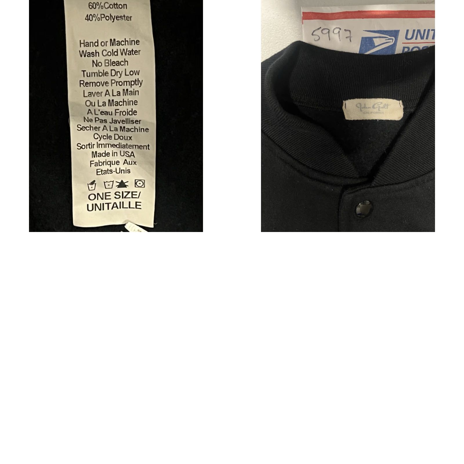 Vintage John Galt Black Snap Made In USA Letterman Jacket Style One Size M-L Mens Snap Jacket Track USA Sweatshirt Regular Size L Size US L / EU 52-54 / 3 - 8 Thumbnail