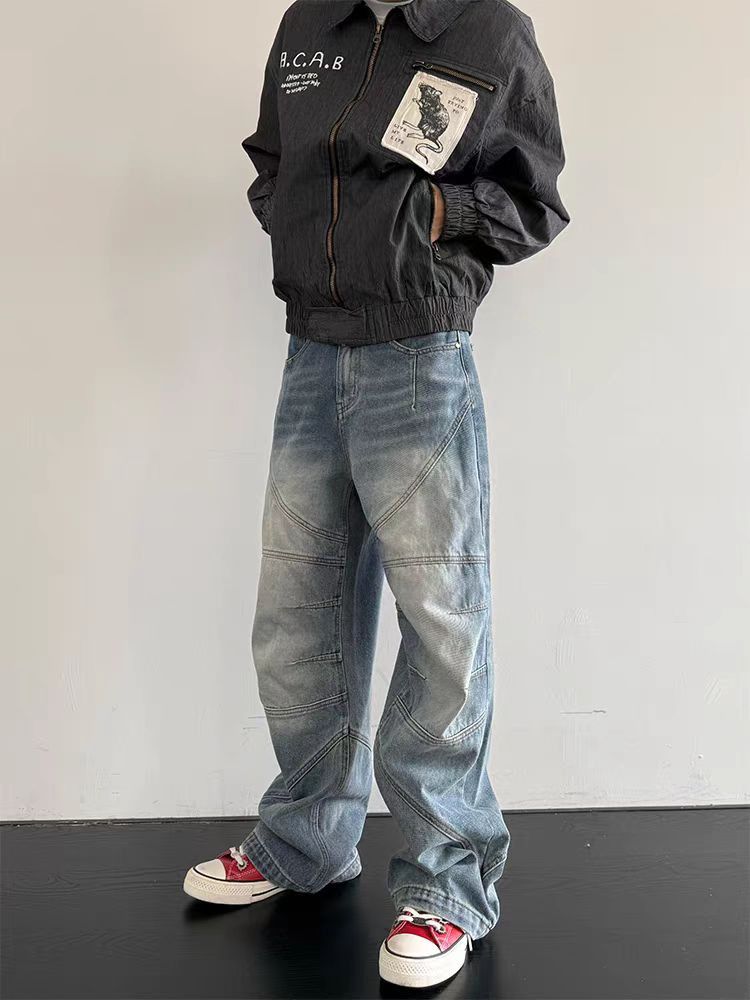 Designer × Jean × Vintage Street Hip Hop Deconstructed Baggy Jeans Size US 34 / EU 50 - 4 Thumbnail