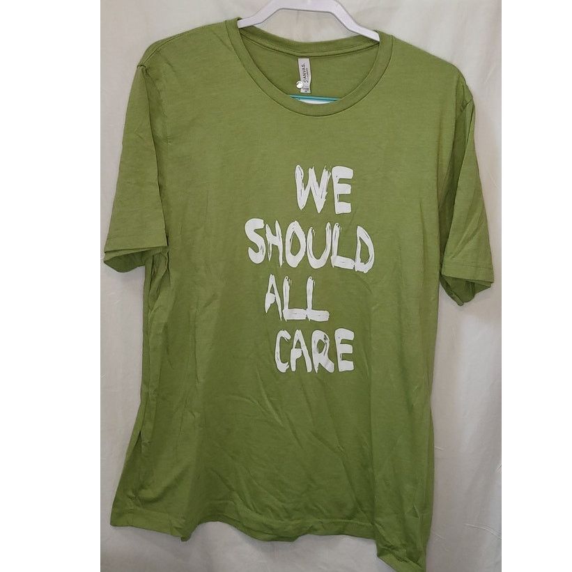 Canvas Unisex “We Should All Care” Graphic T-Shirt Green Size 2XL Size XL / US 12-14 / IT 48-50 - 1 Thumbnail