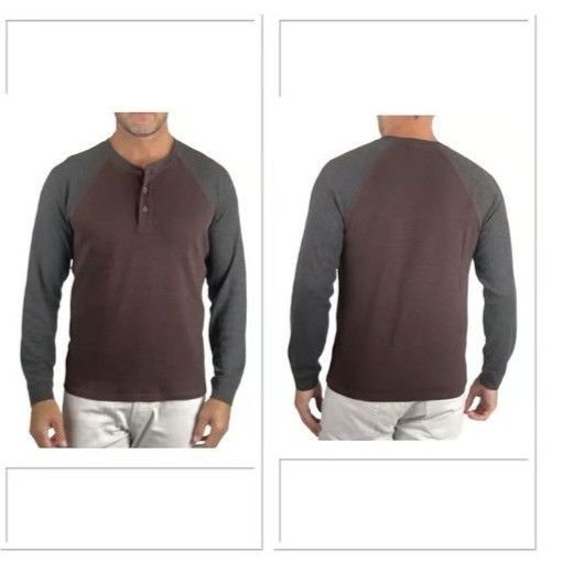 Designer Tailor Vintage Men Henley Shirt Large Raglan Long Sleeve NEW Size US L / EU 52-54 / 3 - 2 Thumbnail