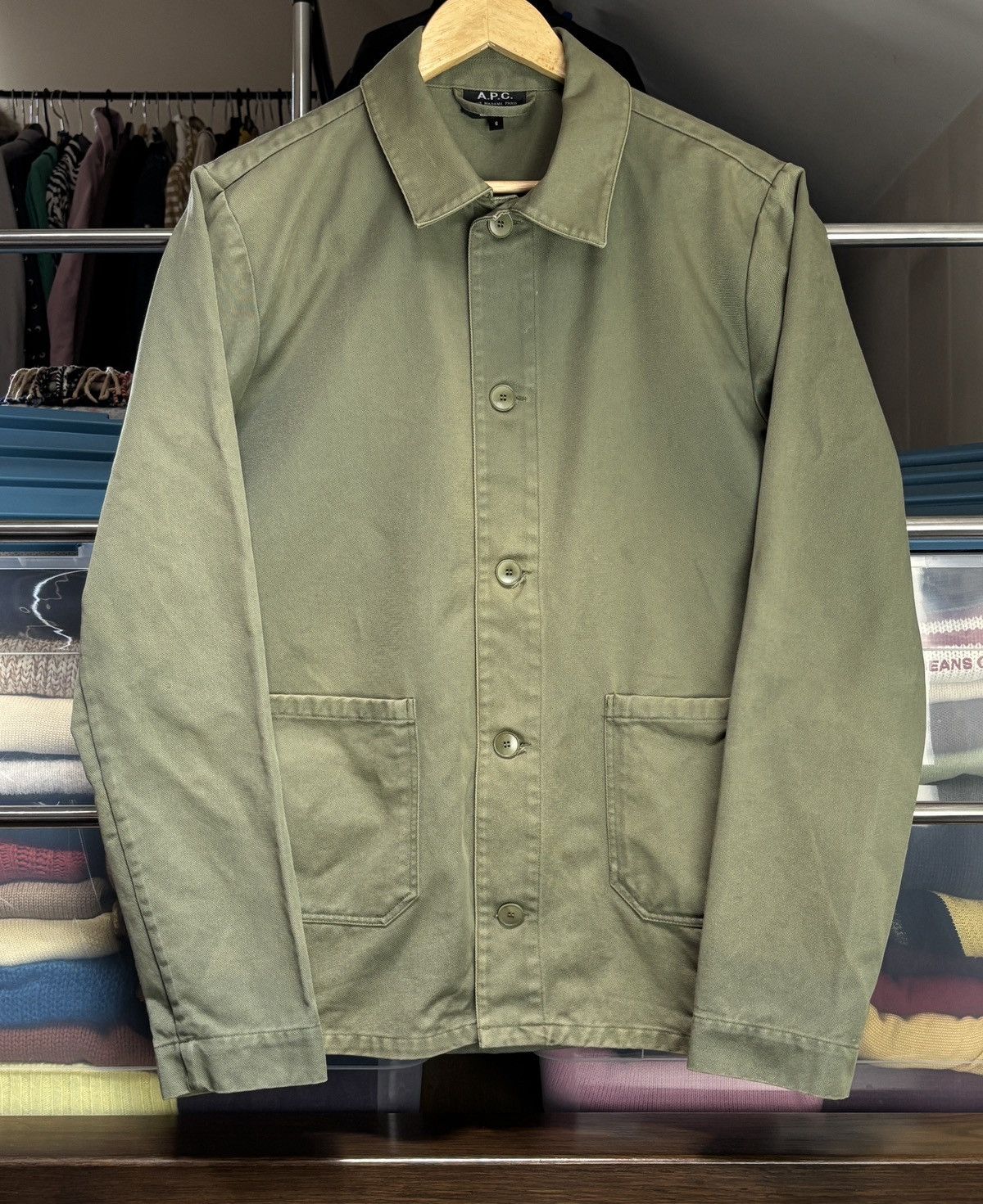 A.P.C. A.P.C. Army Military Buttoned Vintage Work Jacket Size US S / EU 44-46 / 1 - 1 Thumbnail