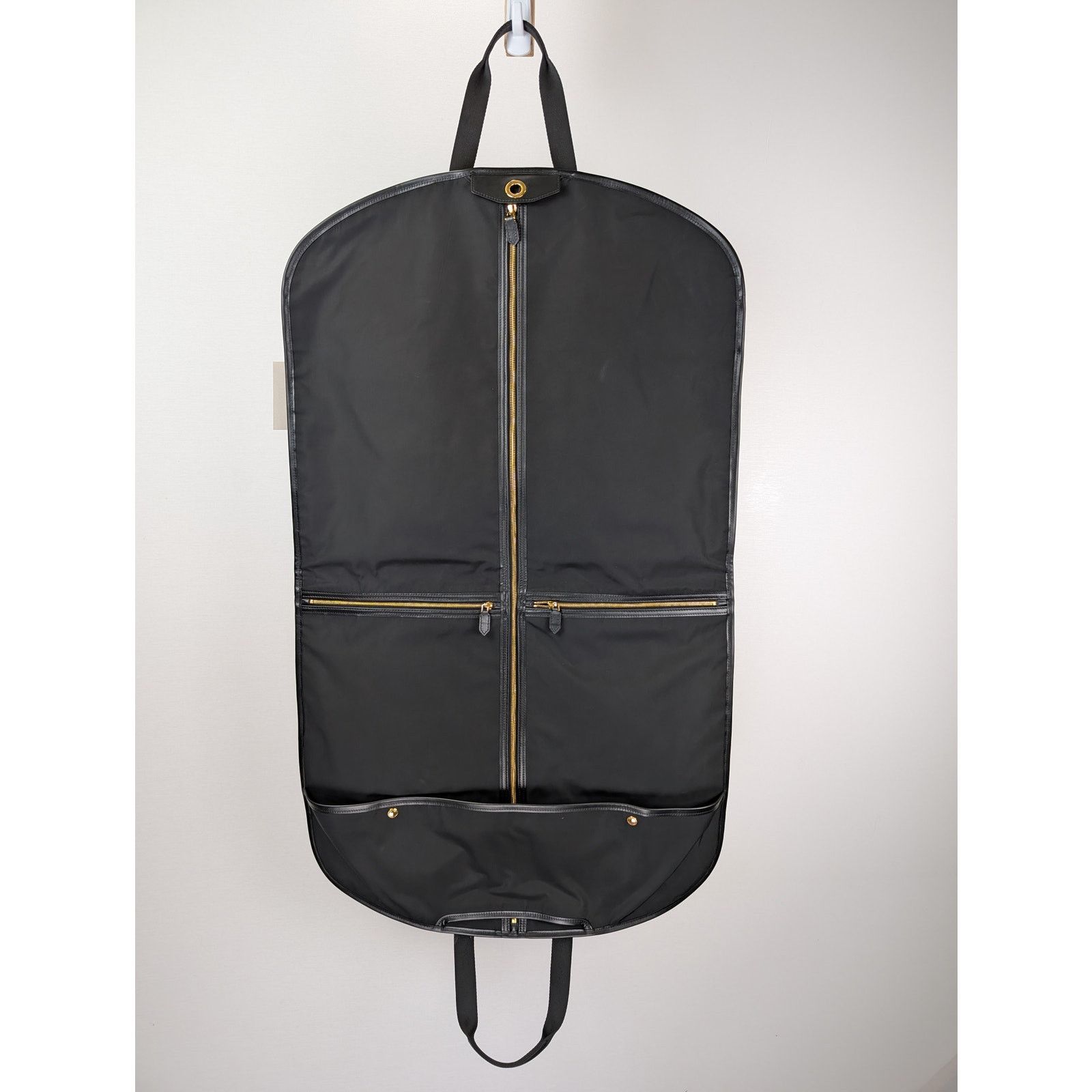 Tom Ford o1rshd1 Q:4/ Size: OS / Leather-Trimmed Garment Bag in Black Size ONE SIZE - 8 Thumbnail