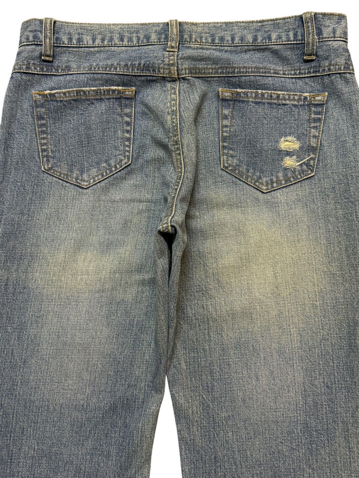 Hysteric Glamour Vintage Japanese Blue Faded Wash Distress Wide Leg Flare Size US 32 / EU 48 - 4 Thumbnail