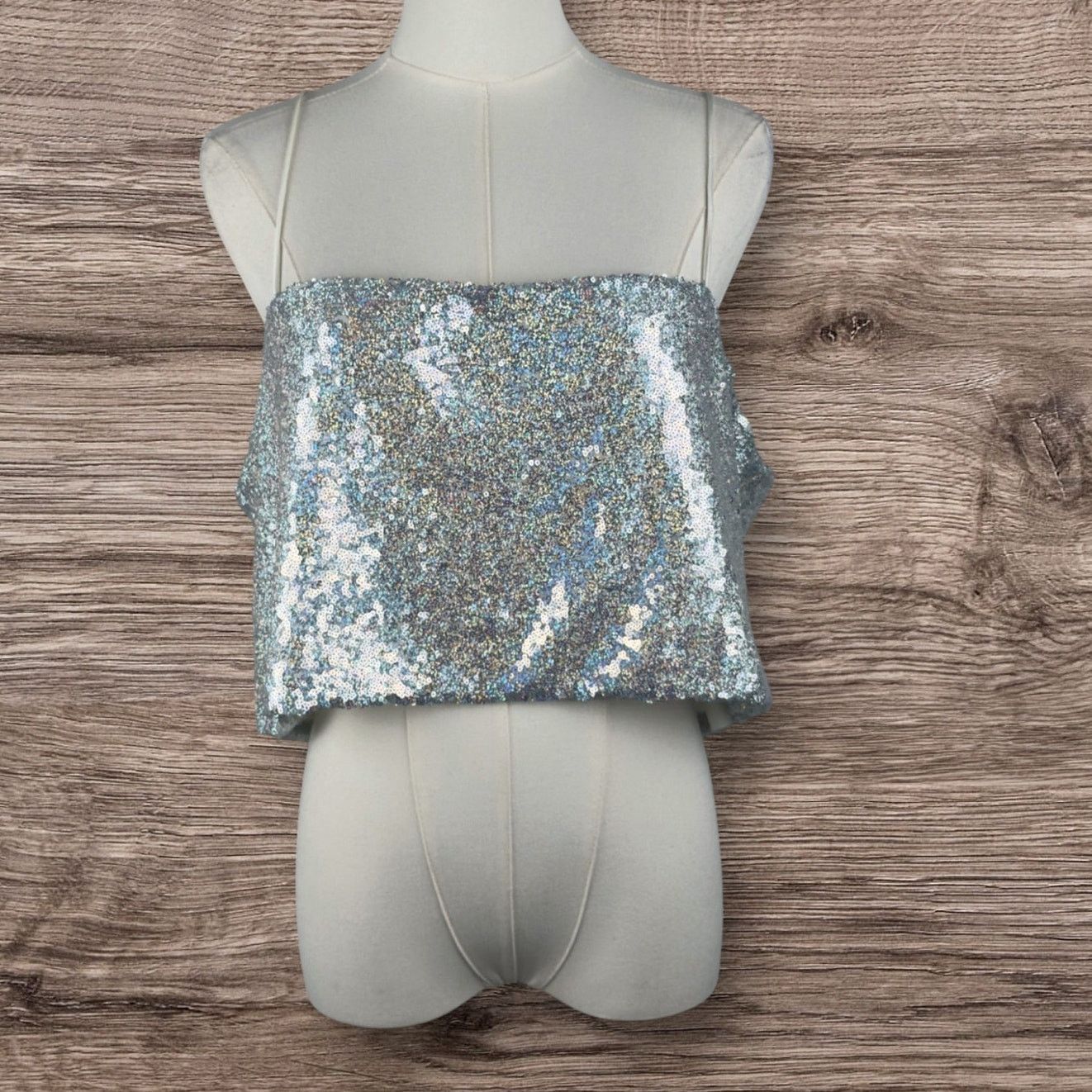 Anthropologie Anthropologie Sunday in Brooklyn Silver Sequin Crop Size XL / US 12-14 / IT 48-50 - 2 Thumbnail