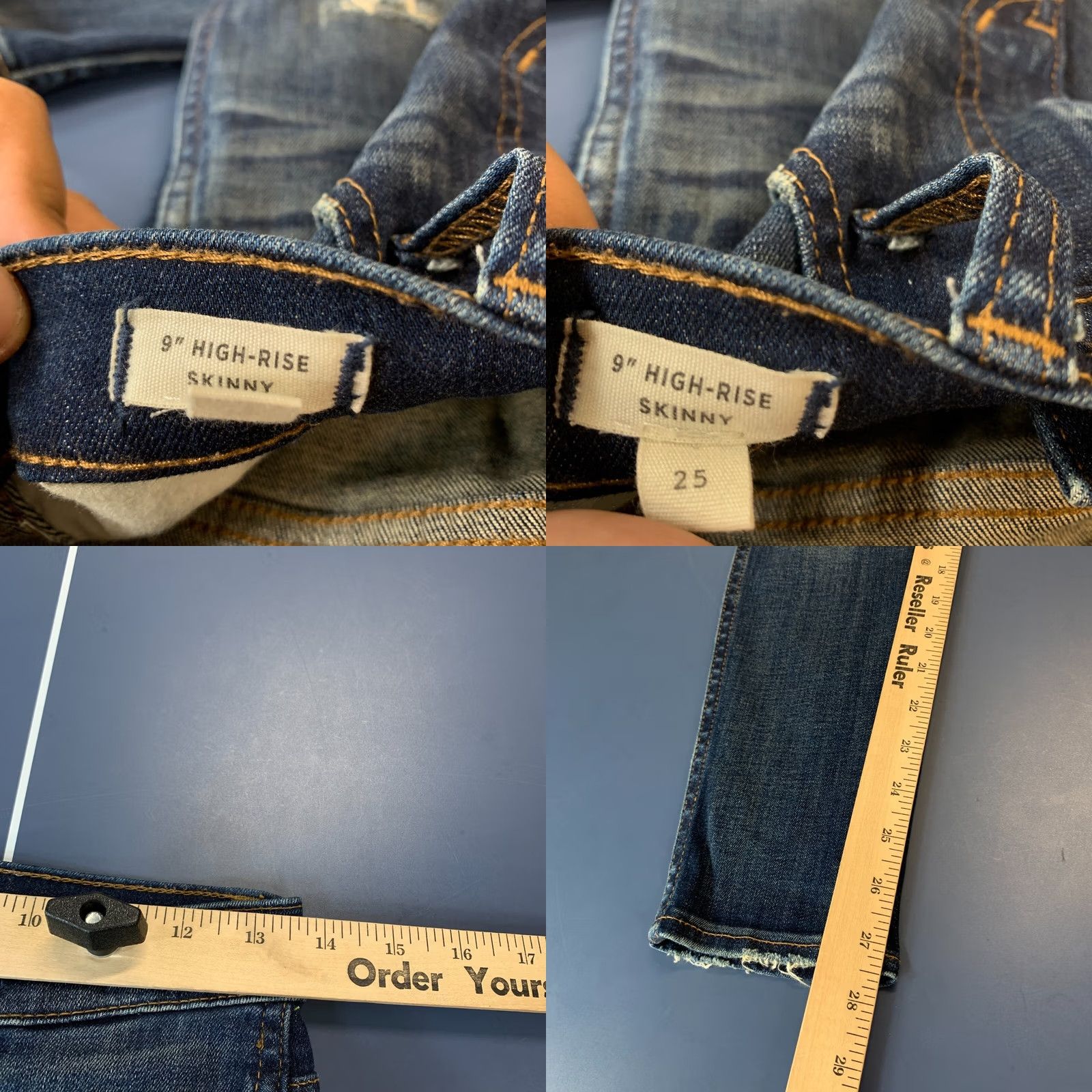 Madewell Madewell Jeans Women Size 25 Skinny Blue Distressed High Rise Size 42" / US 20 - 9 Thumbnail