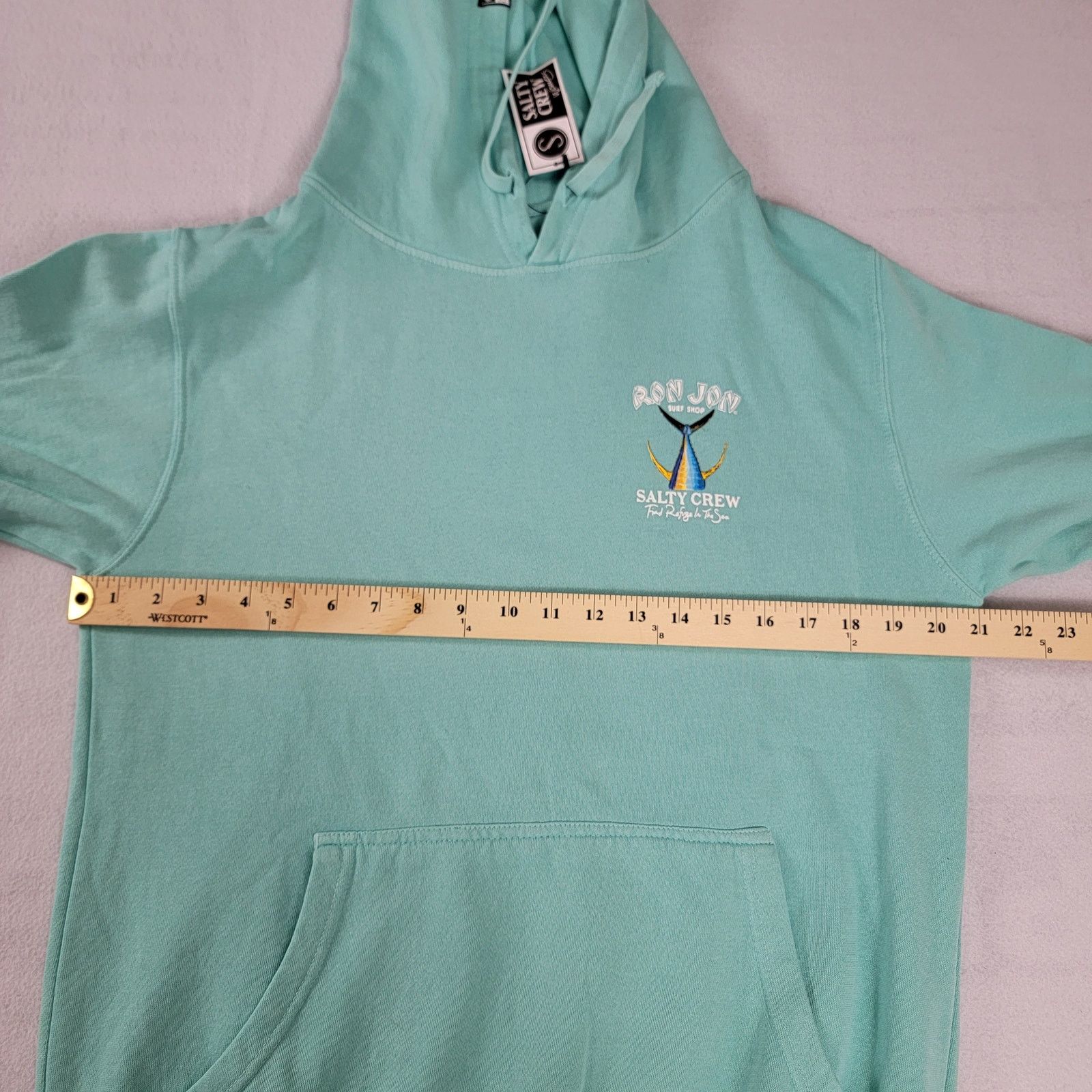 Ron Jon Surf Shop Salty Crew x Ron Jon Surf Shop Hoodie Women Sz M Green (665) Size M / US 6-8 / IT 42-44 - 6 Thumbnail
