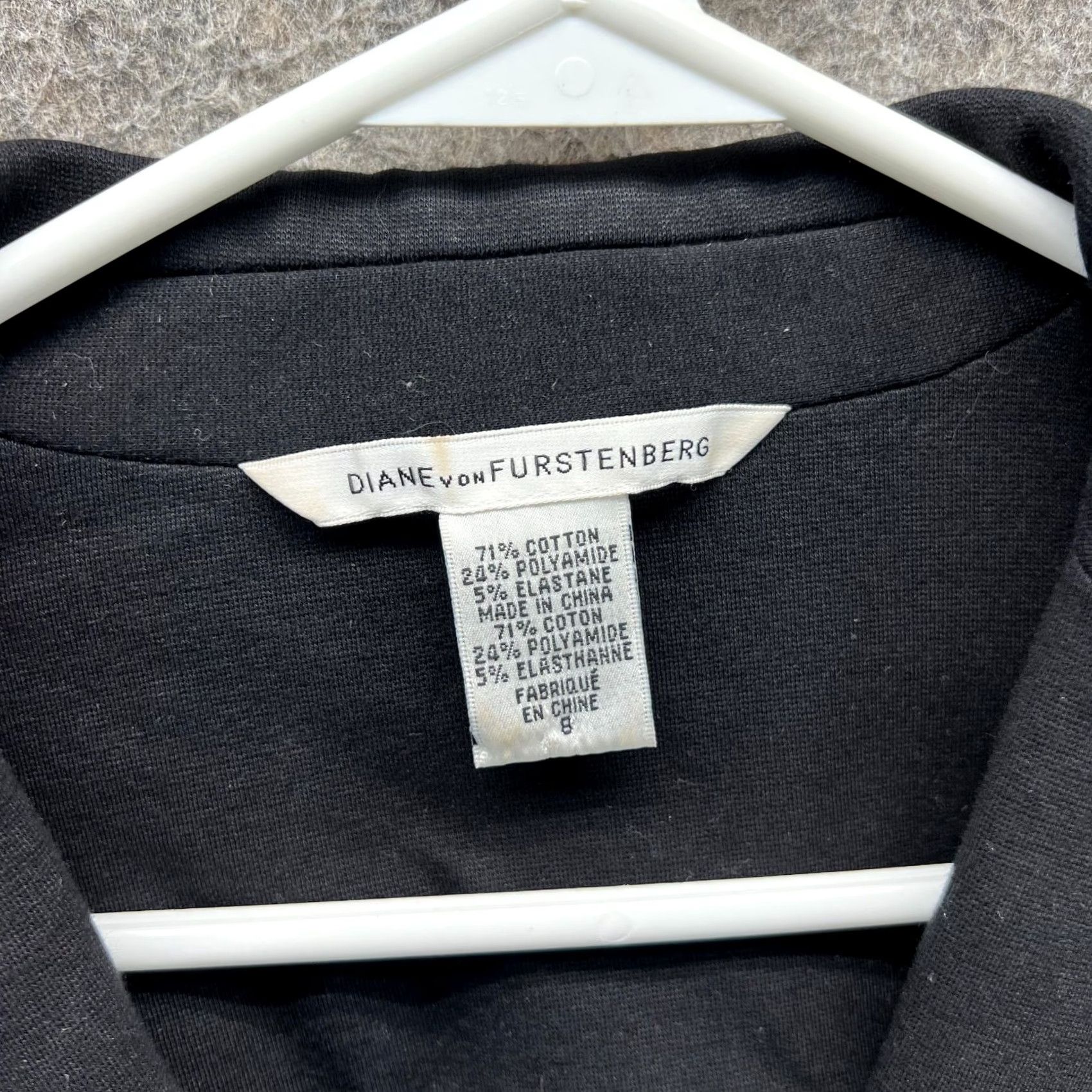 Diane von Furstenberg Diane von Furstenberg Blazer Womens 8 Black Cotton Blend 2 Button Jacket Cotton Dressy Suits Womens Fall Winter Spring Mens Girls Size M / US 6-8 / IT 42-44 - 7 Thumbnail