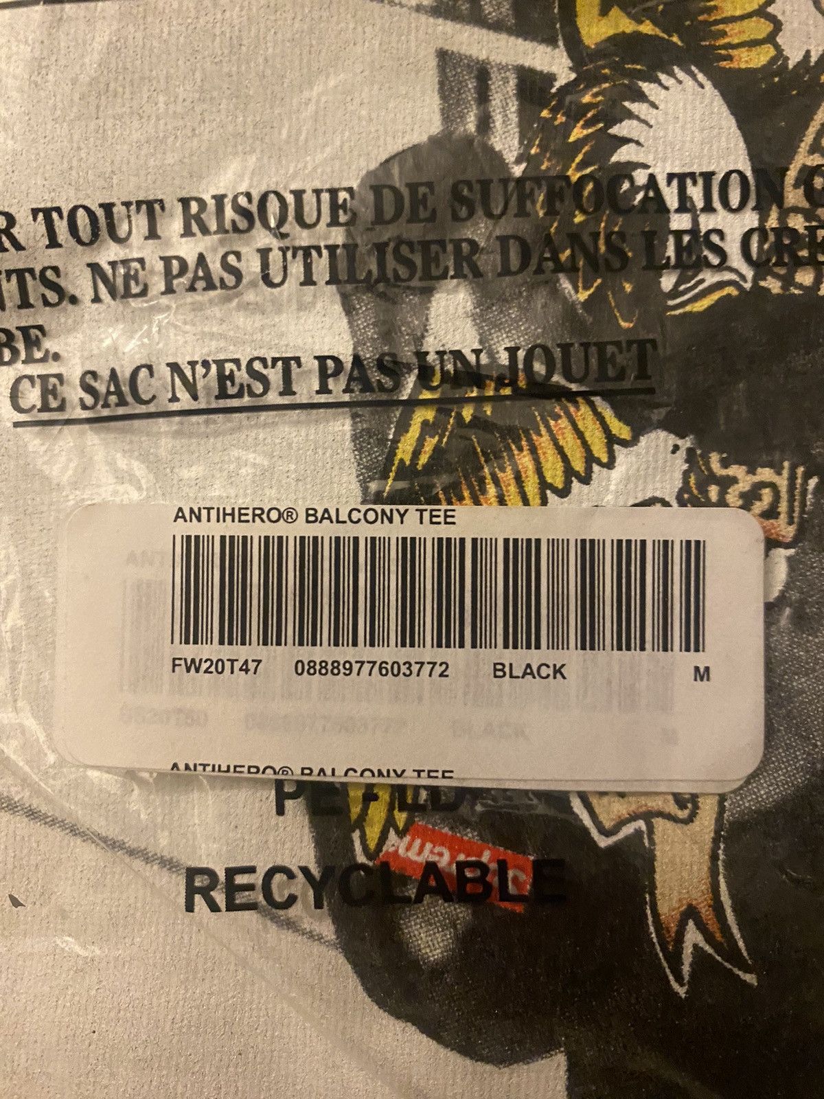 Supreme Supreme Antihero Balcony Tee Size M Size US M / EU 48-50 / 2 - 4 Thumbnail