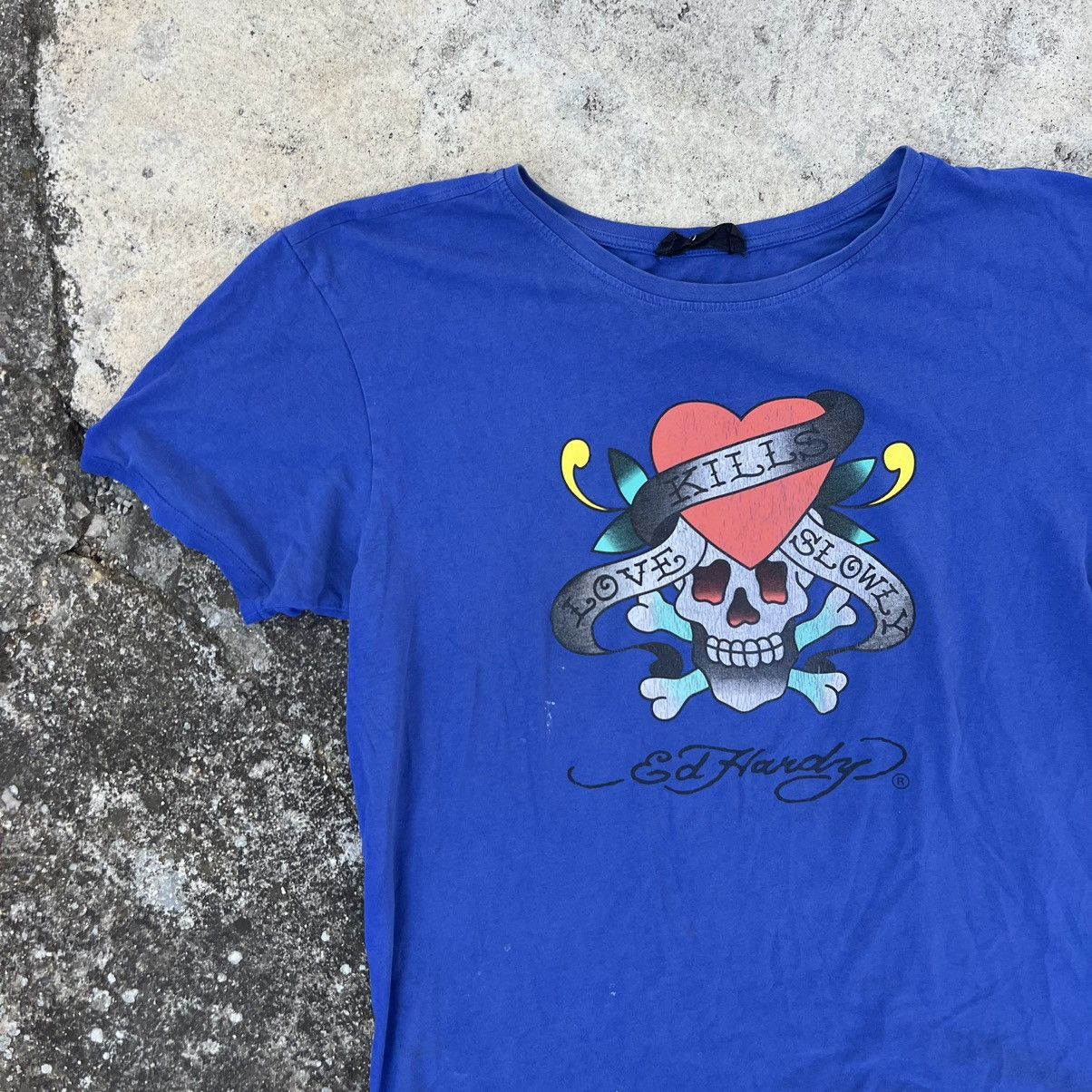 Christian Audigier × Ed Hardy Ed Hardy Christian Audigier Big Logo Blue T Shirt Size US M / EU 48-50 / 2 - 4 Thumbnail