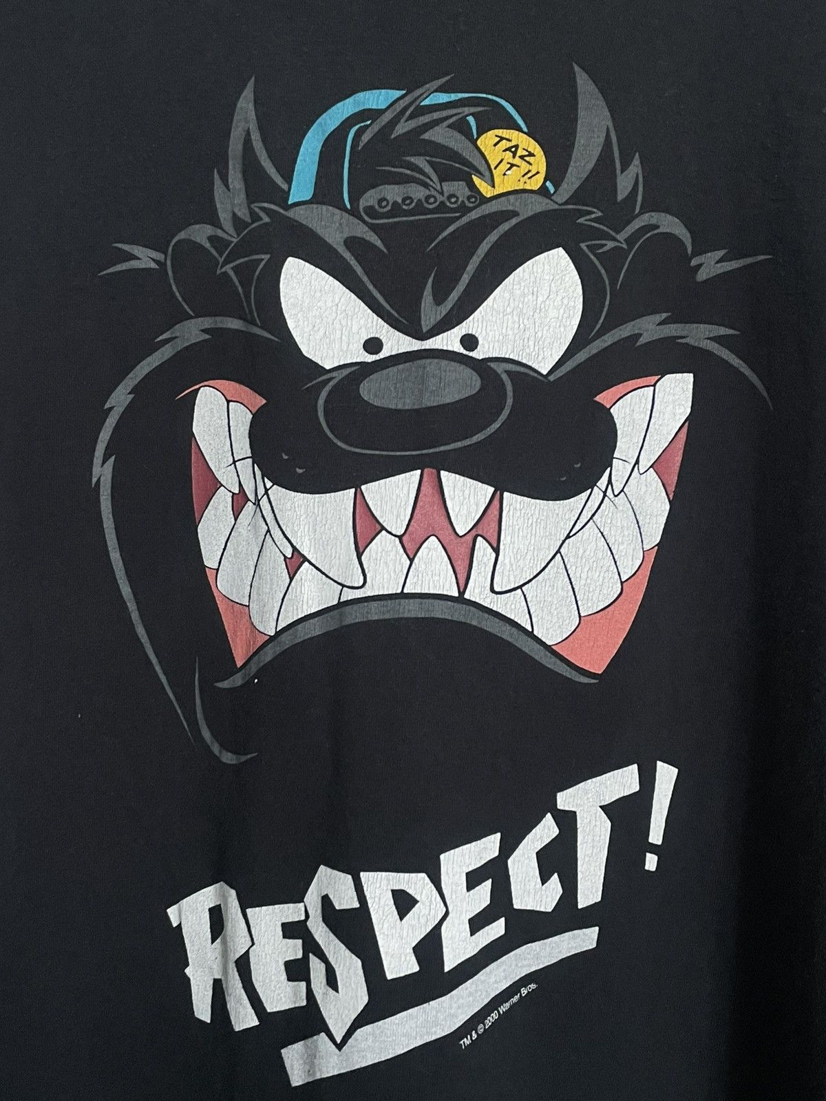 Warner Bros Vintage Warner Bros 2000 Taz Respect T-Shirt Black RARE Size US XL / EU 56 / 4 - 3 Thumbnail