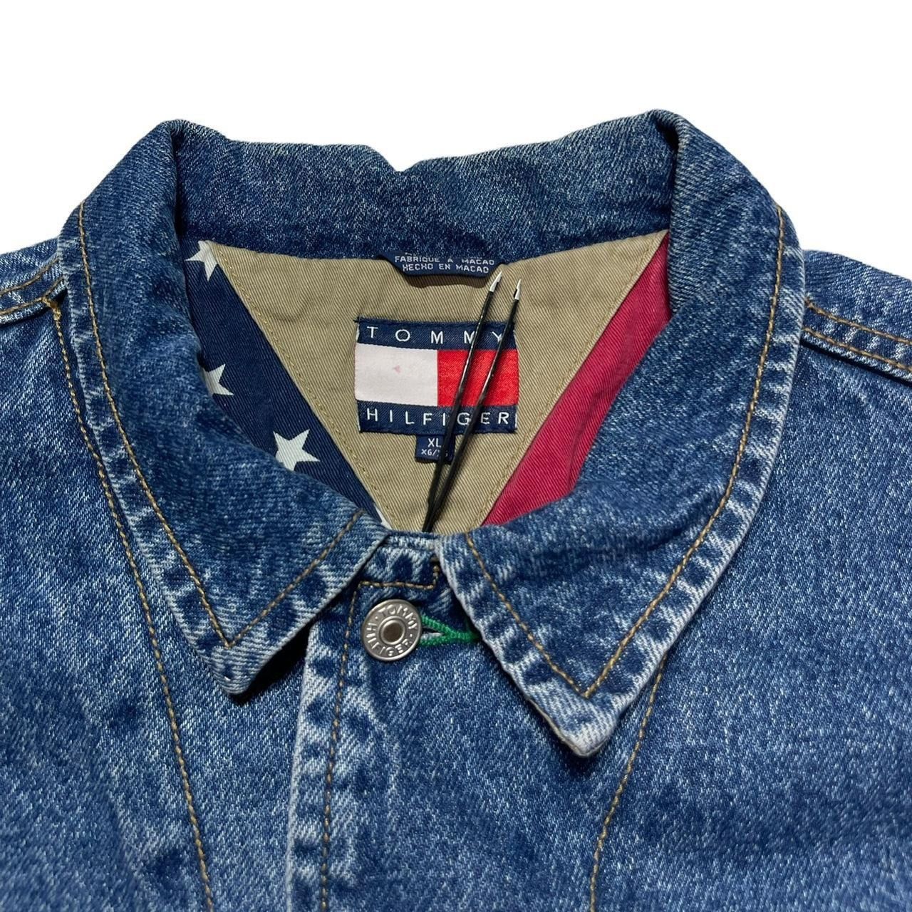 Tommy Hilfiger × Vintage Vintage Tommy Hilfiger Big Flag Denim Jacket Size US XL / EU 56 / 4 - 3 Thumbnail