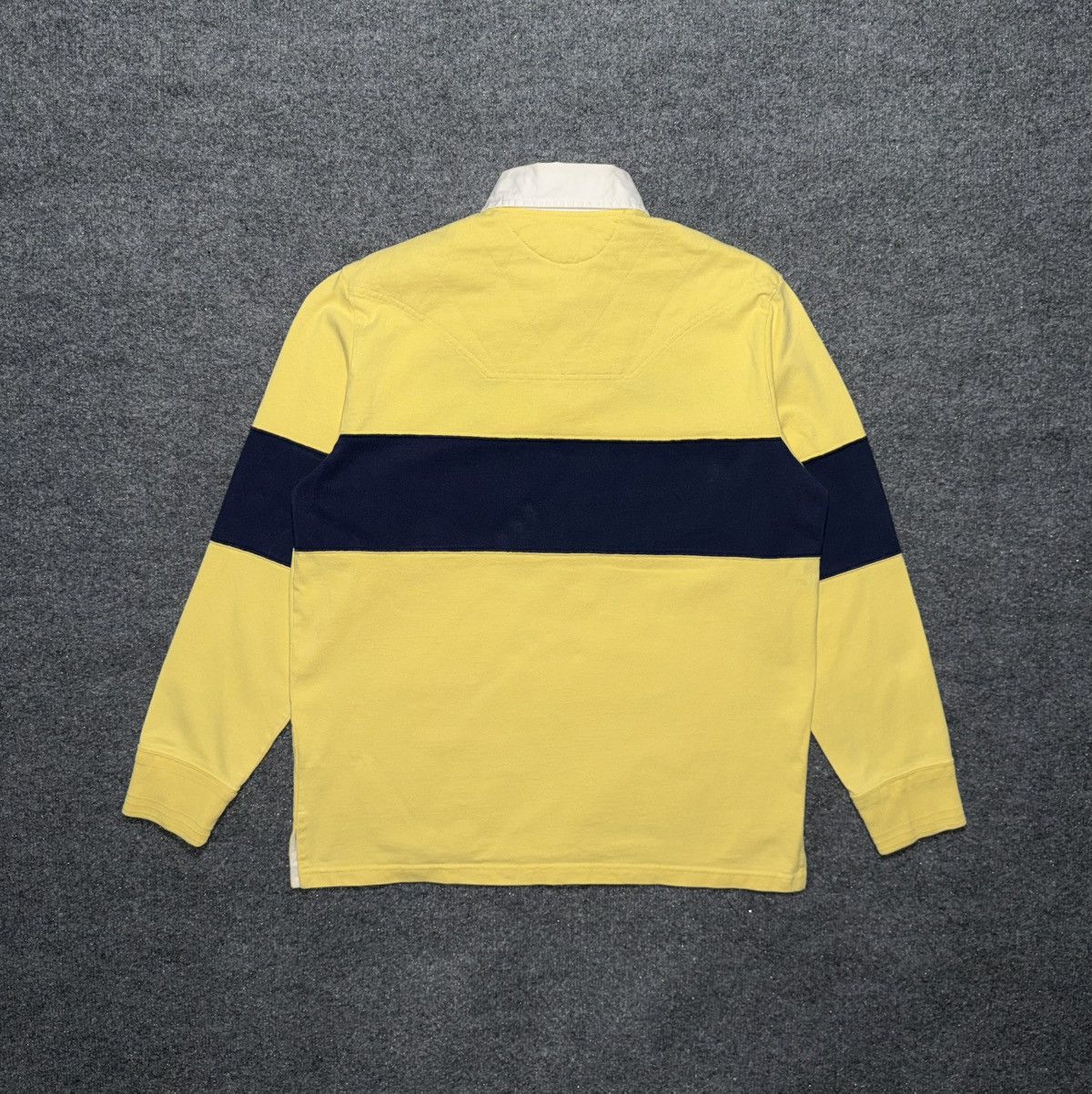Polo Ralph Lauren Vintage Polo Ralph Lauren Crest Rugby Shirt Yellow Navy M Size US M / EU 48-50 / 2 - 7 Thumbnail