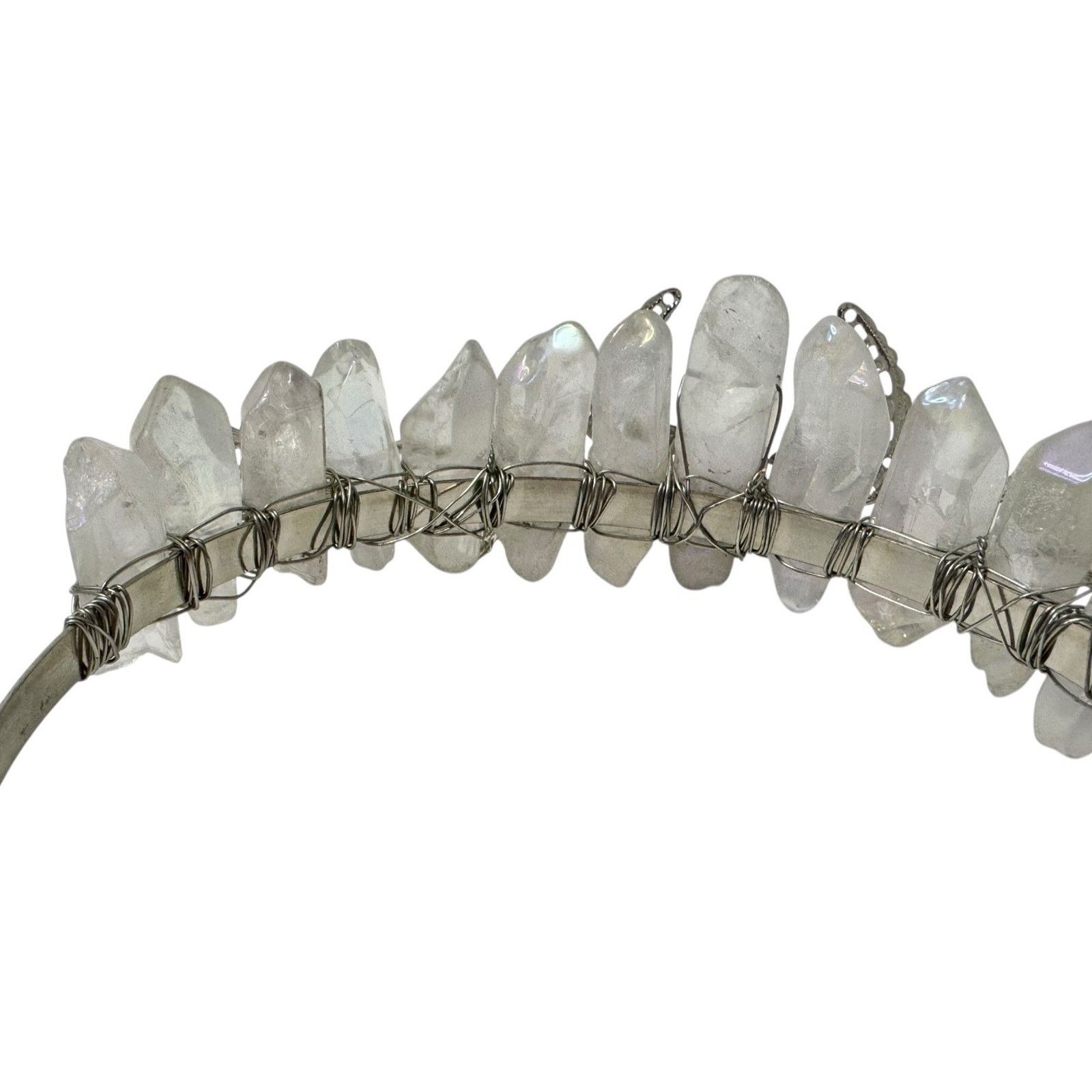 Other Aura Natural Raw Quartz Angel Crystal Goddess Tiara Crown Size ONE SIZE - 13 Thumbnail