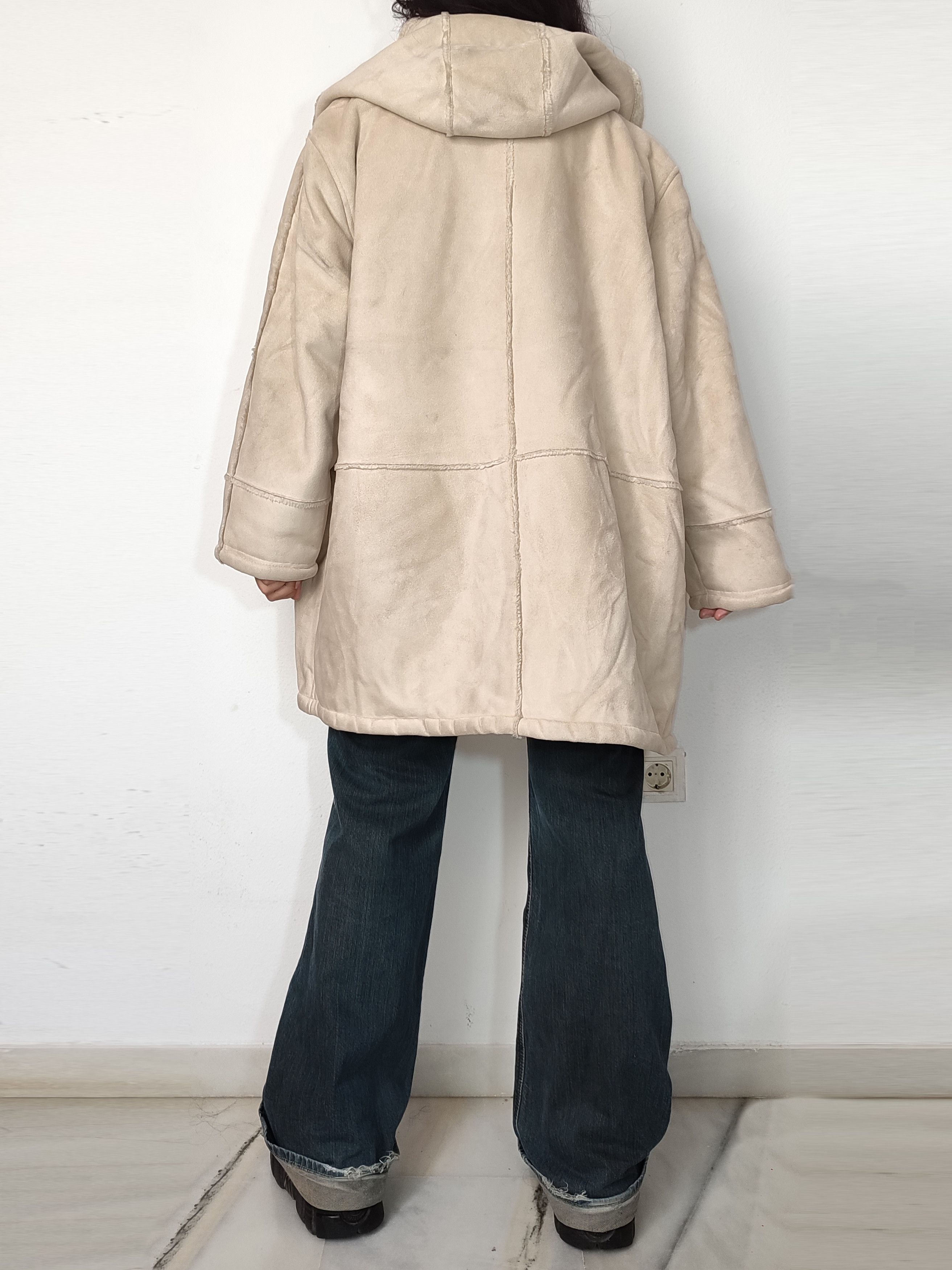 Vintage Y2k Vintage Faux Suede Penny Lane Coat with Hood Size XXL / US 16-18 / IT 52-54 - 3 Thumbnail