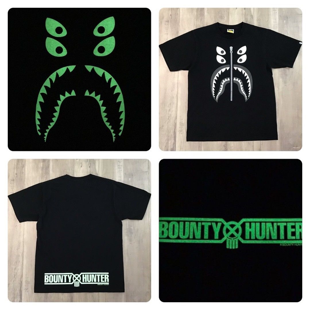 Bape × Bounty Hunter 💫Glow in the Dark💫 BAPE × BOUNTY HUNTER MAD Shark T-shirt Size US L / EU 52-54 / 3 - 1 Thumbnail