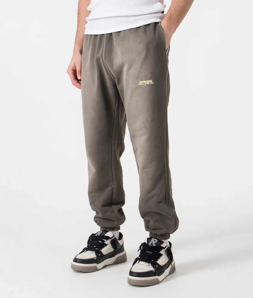 Represent Clo. Washed Olive Patron of the Club Logo Sweatpants Size US 32 / EU 48 - 2 Thumbnail
