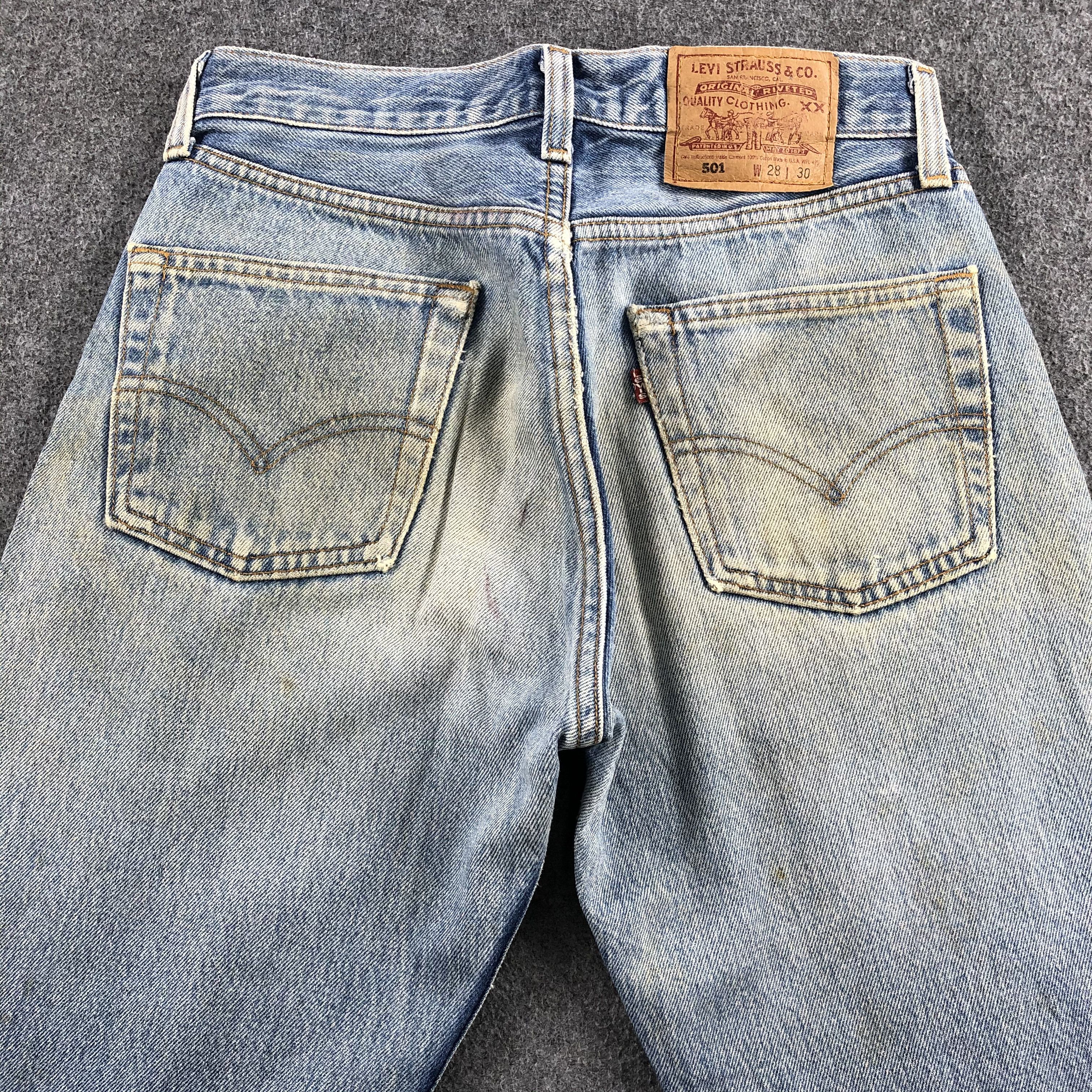 Levi's Vintage 90s Light Wash Levis 501 Jeans-J1451 Size US 28 / EU 44 - 4 Thumbnail