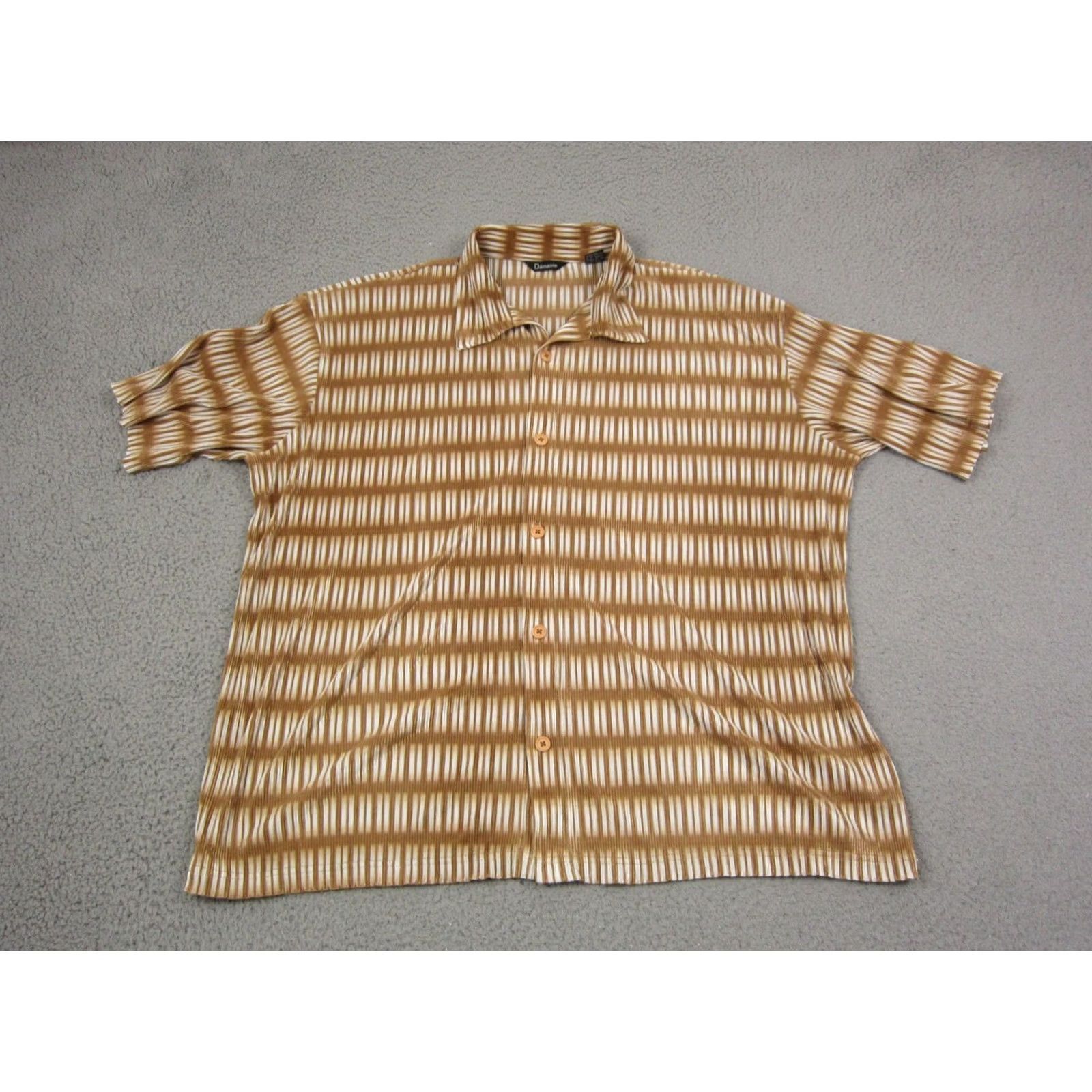 Vintage Damante Shirt XL Brown 90s Vintage Geometric Button-Up Mens Short Sleeve Collared Size US XL / EU 56 / 4 - 2 Thumbnail