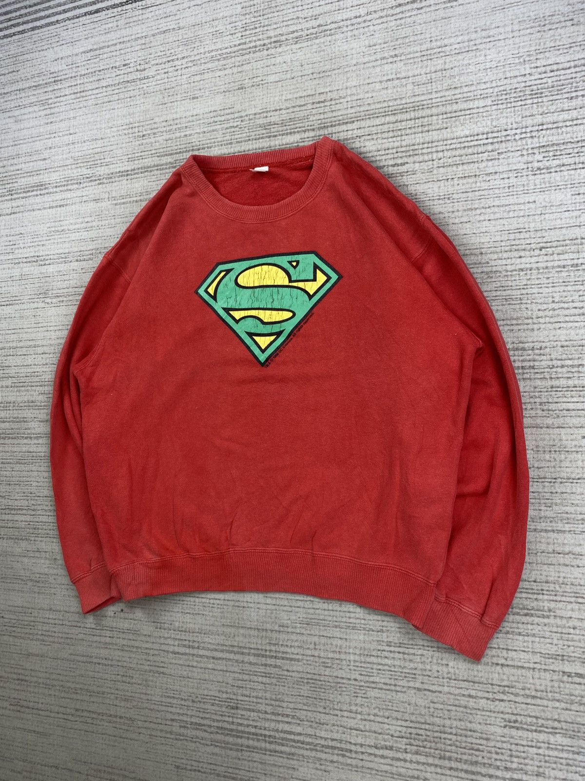 Vintage Vintage 80s Superman Superhero Big Logo Sweatshirt Size US XL / EU 56 / 4 - 5 Thumbnail