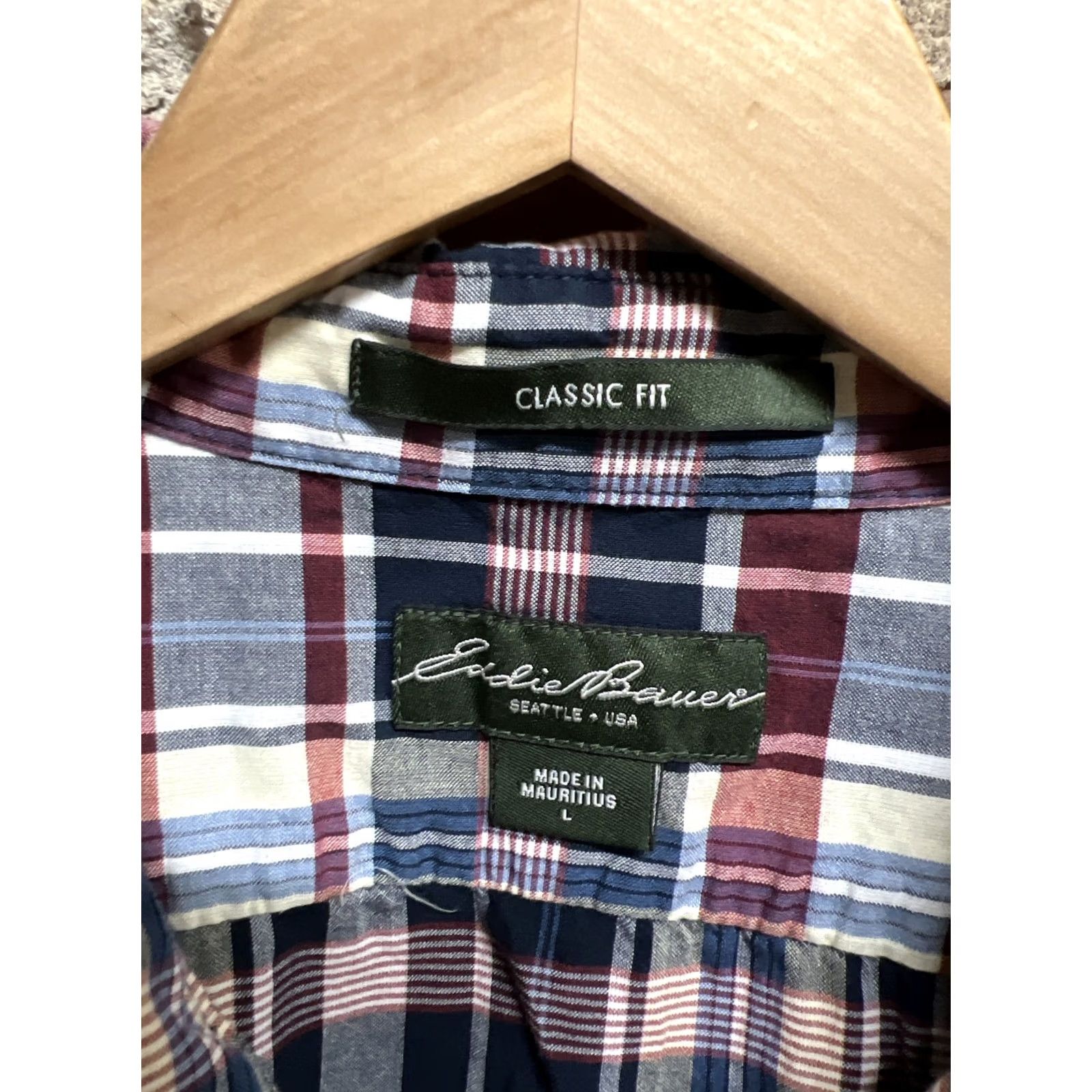 Eddie Bauer Eddie Bauer Button-Up Plaid Flannel Shirt Mens L Blue Multicolor Cotton Classic Fit Pocketed Button-Down Casual 25in Pit 31in Length Size US L / EU 52-54 / 3 - 3 Thumbnail