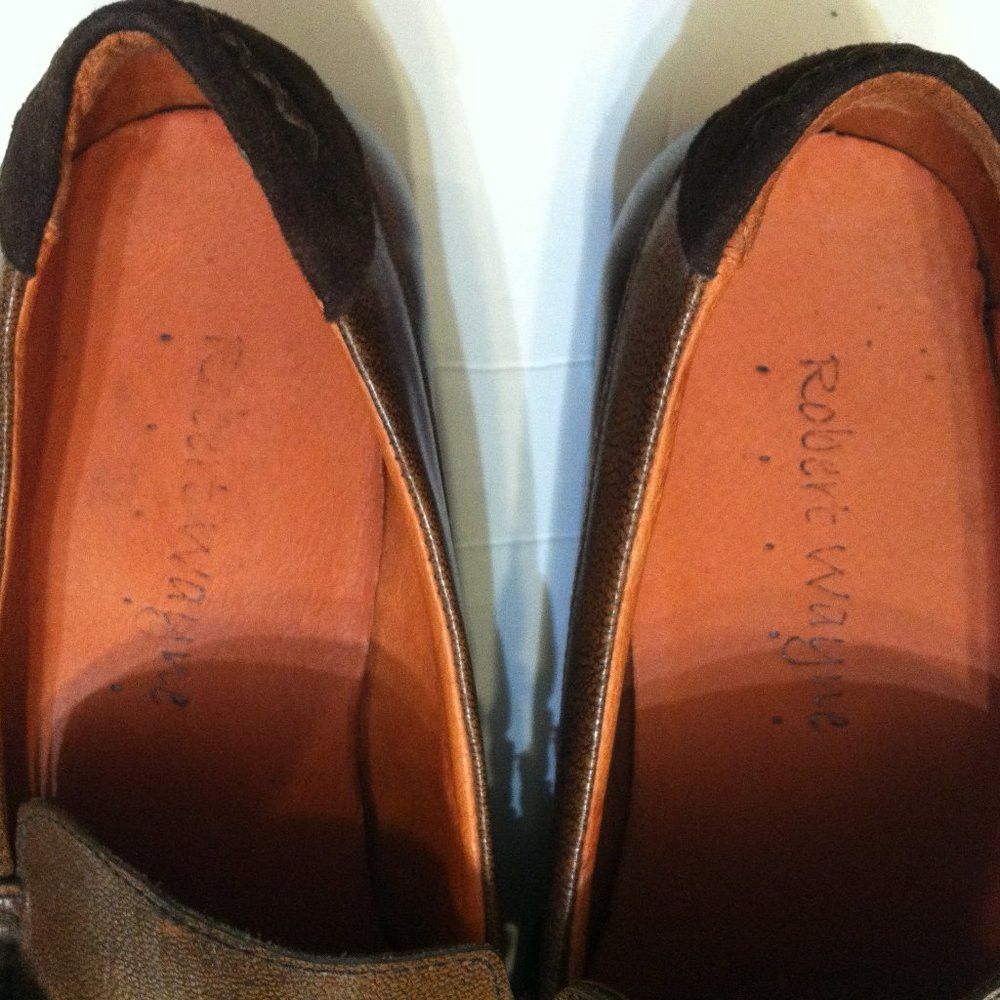 Robert Wayne ROBERT WAYNE MENS BROWN SLIP-ON DRESS SHOES SIZE: 10M Size US 10 / EU 43 - 4 Thumbnail