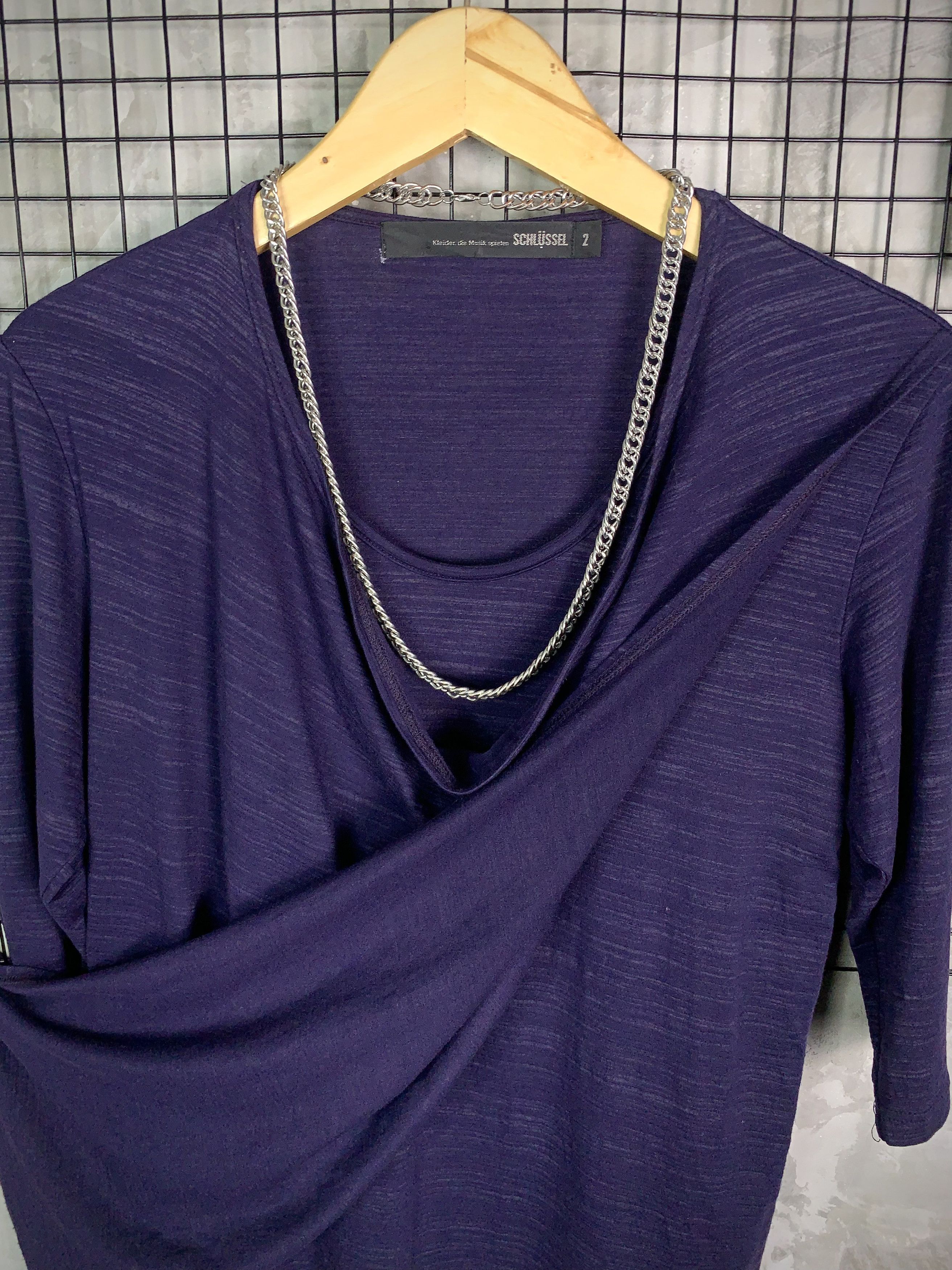 Schlussel Schlussel Goth Asymmetric Draped Cowl Neck LongSleeve Size US S / EU 44-46 / 1 - 3 Thumbnail