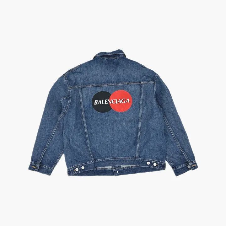 Balenciaga Balenciaga Logo Printed Denim Jacket for Women 0079-2507 Size S / US 4 / IT 40 - 3 Thumbnail